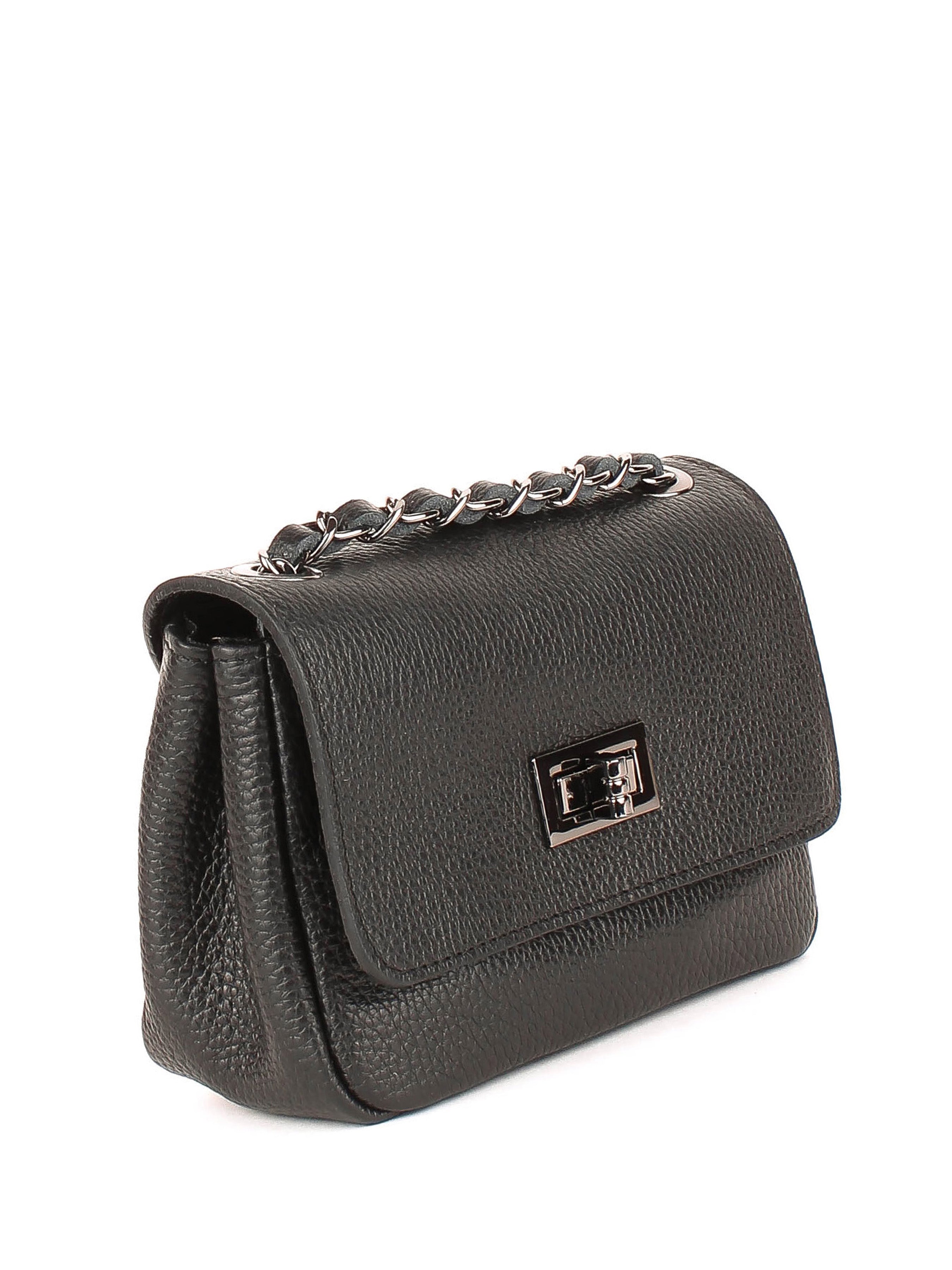 Bandolera de piel italiana Negro 8895-05-32