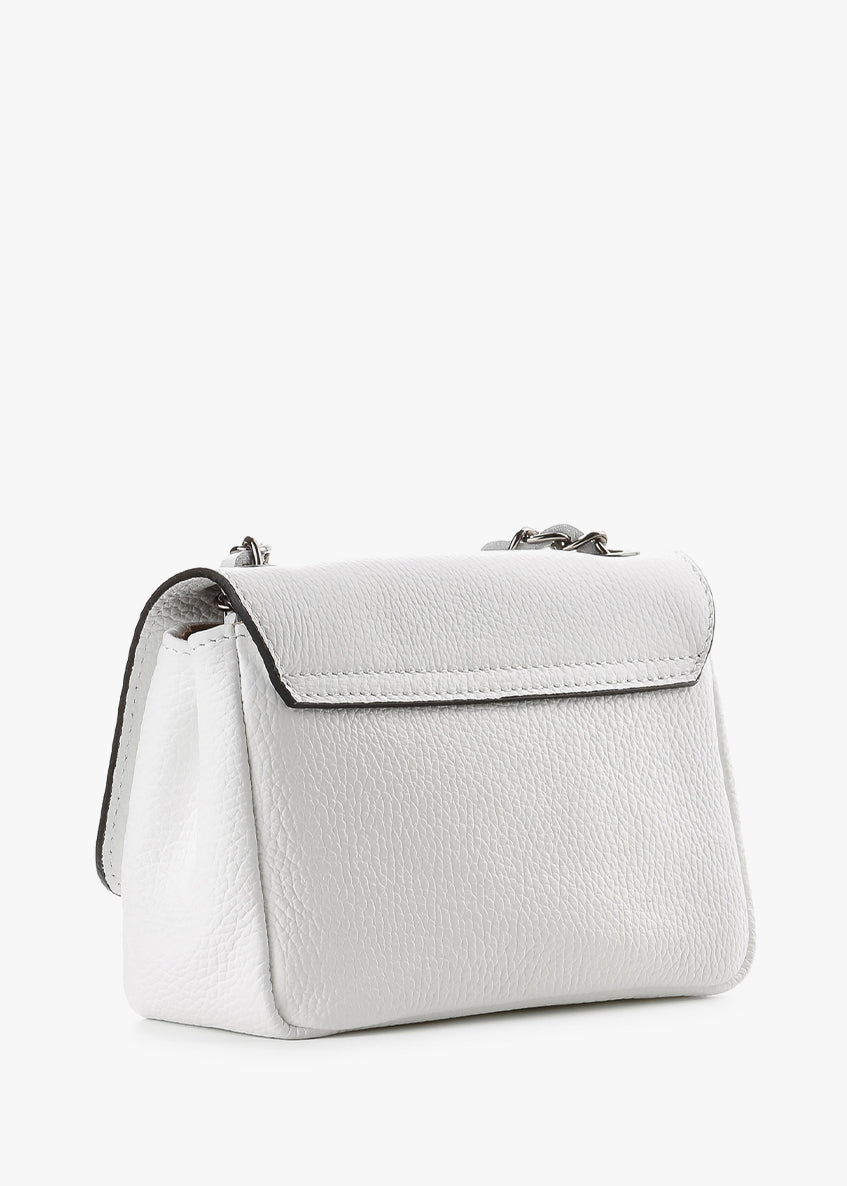 Bandolera de piel italiana Blanco 8895-16-32