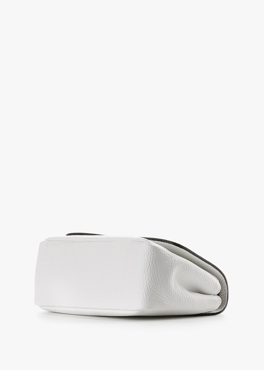 Bandolera de piel italiana Blanco 8895-16-32