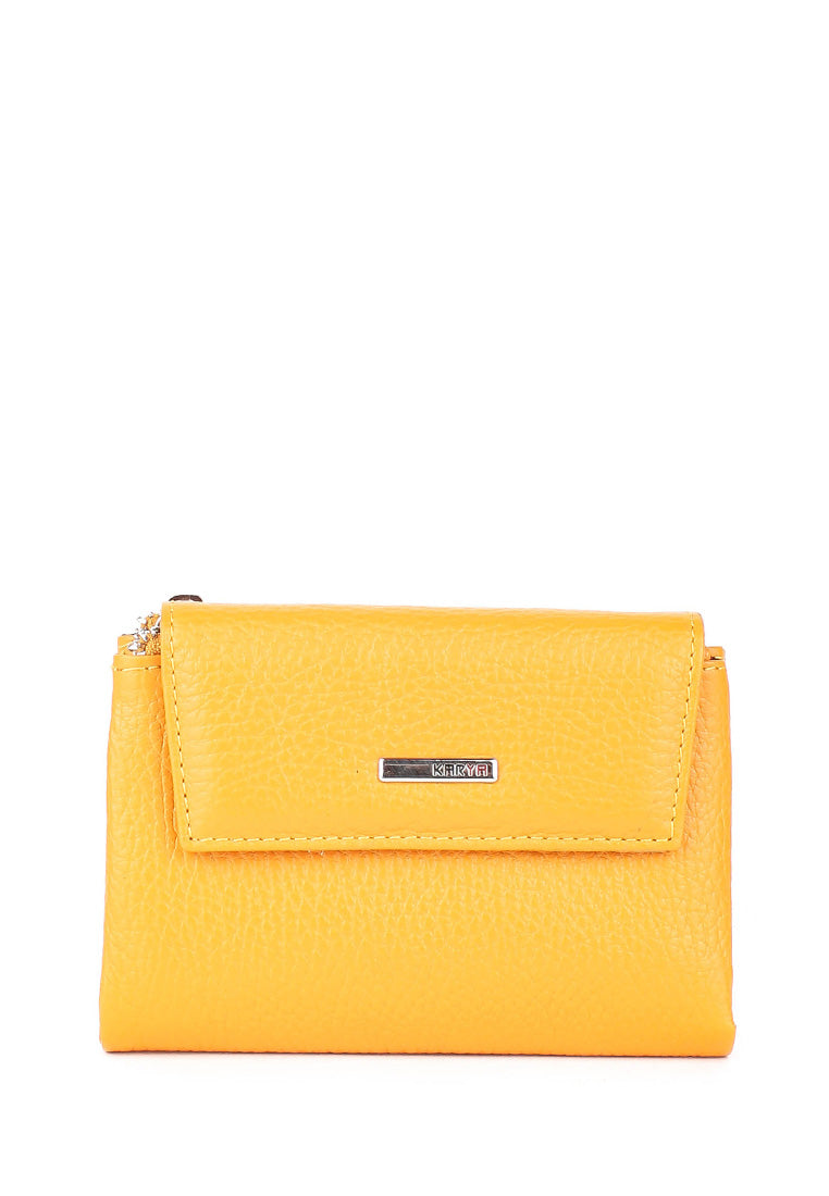 Cartera de piel italiana Amarillo 1205-56