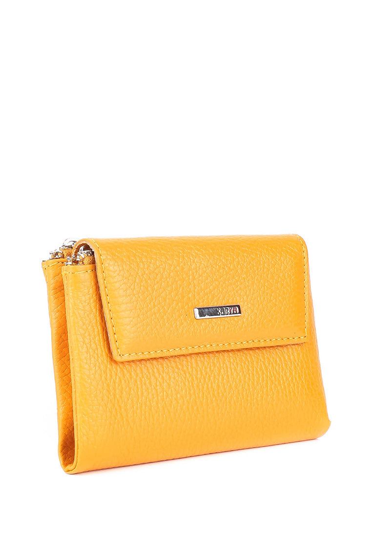 Cartera de piel italiana Amarillo 1205-56