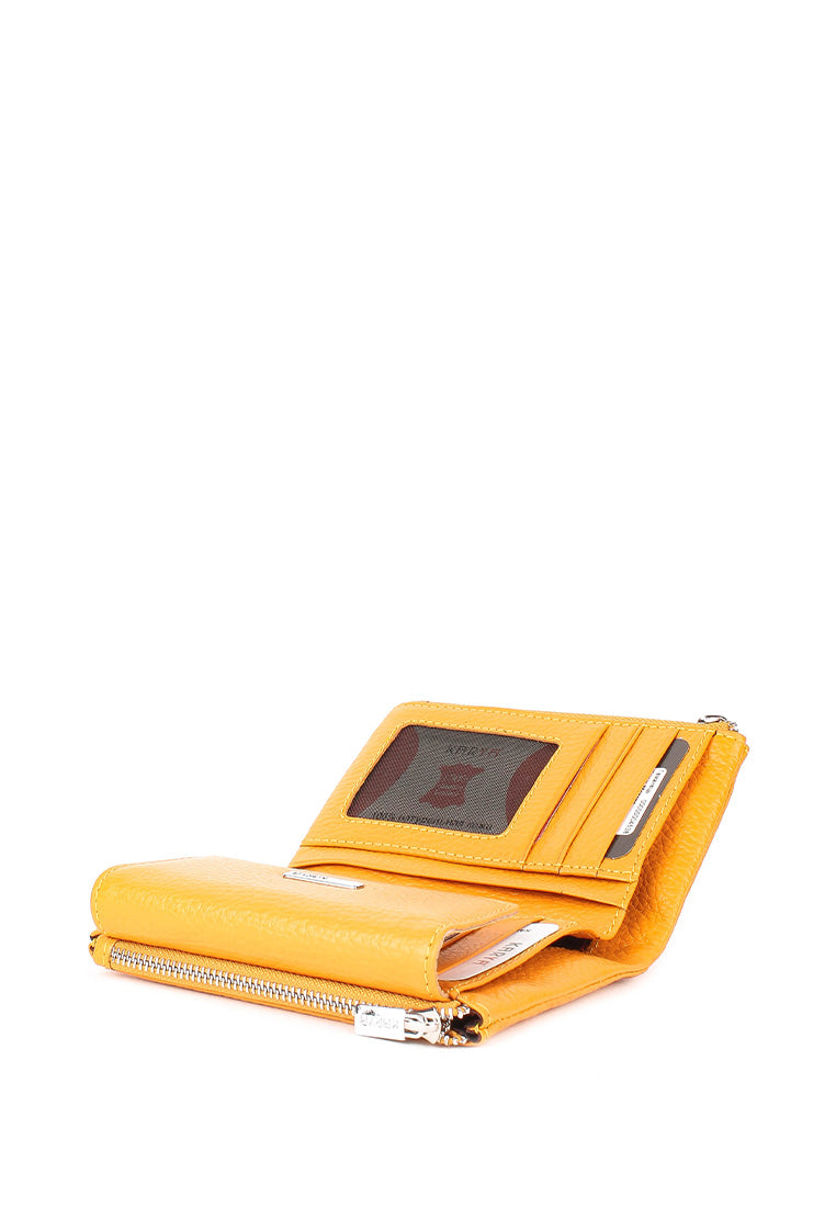 Cartera de piel italiana Amarillo 1205-56