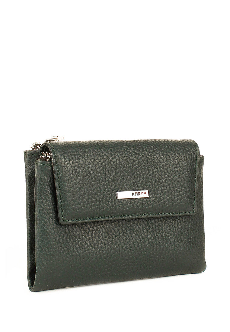 Cartera de piel italiana Verde 1205-030