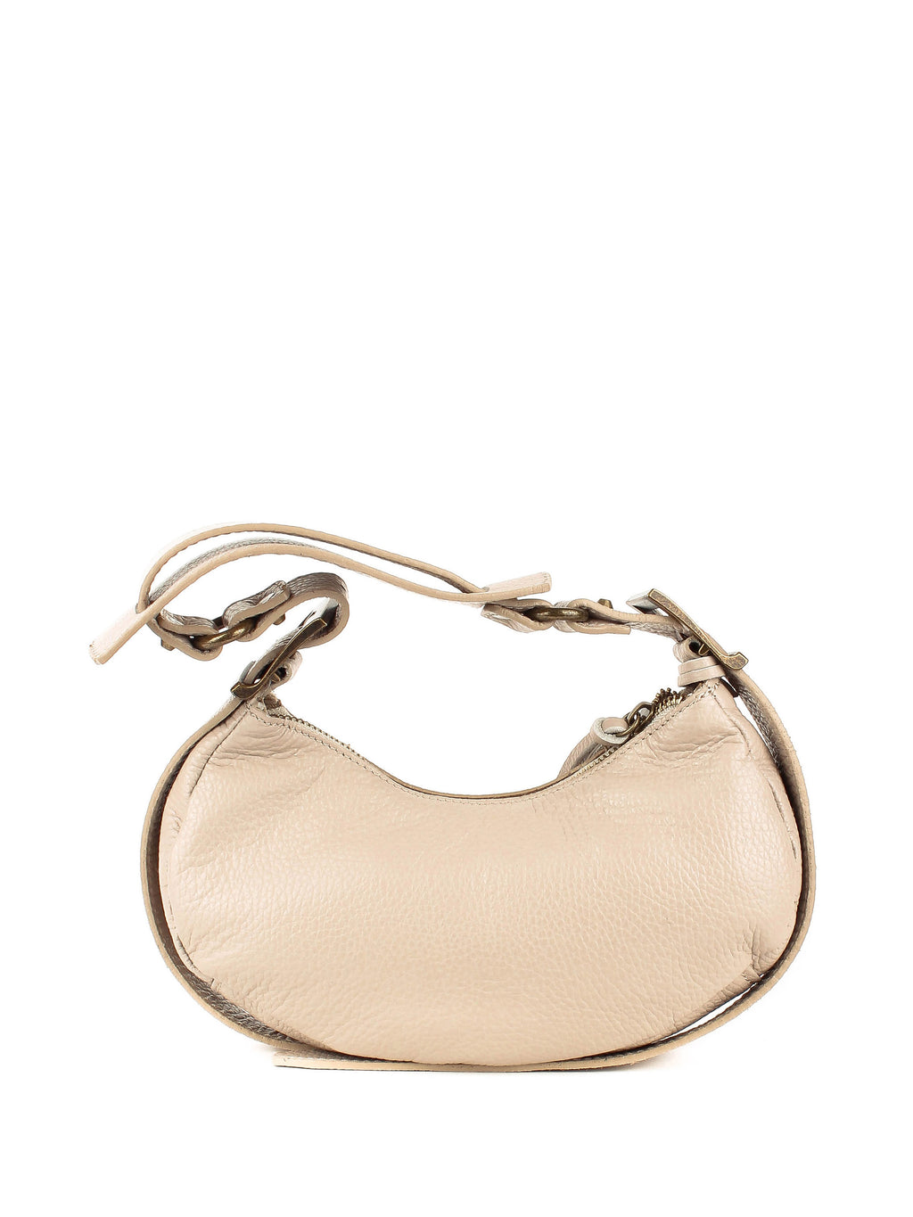 Bolso de hombro de piel italiana Beige 5122-11-32