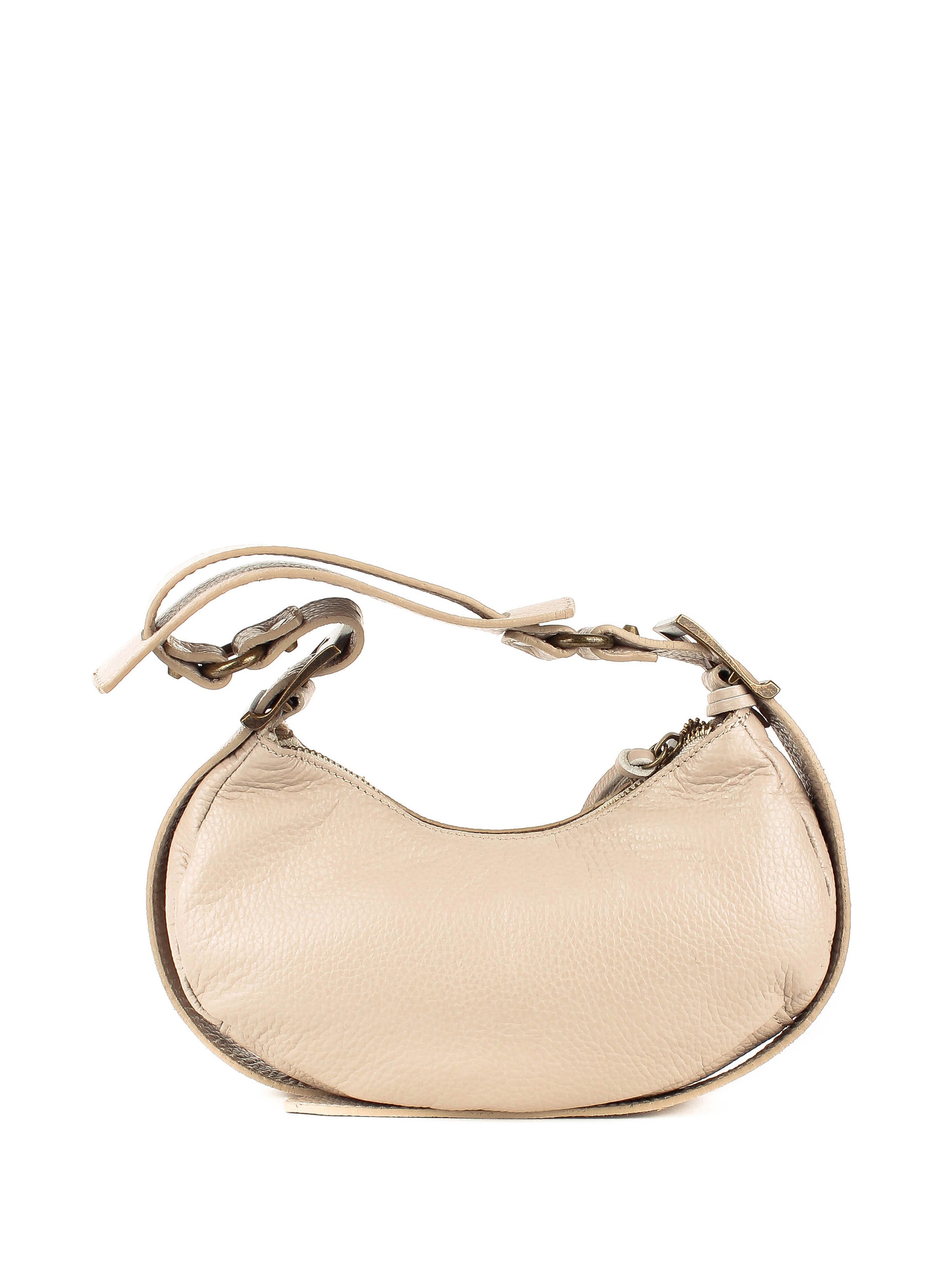 Bolso de hombro de piel italiana Beige 5122-11-32