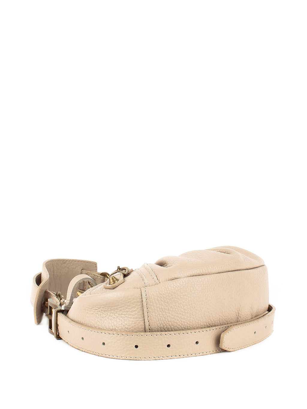 Bolso de hombro de piel italiana Beige 5122-11-32