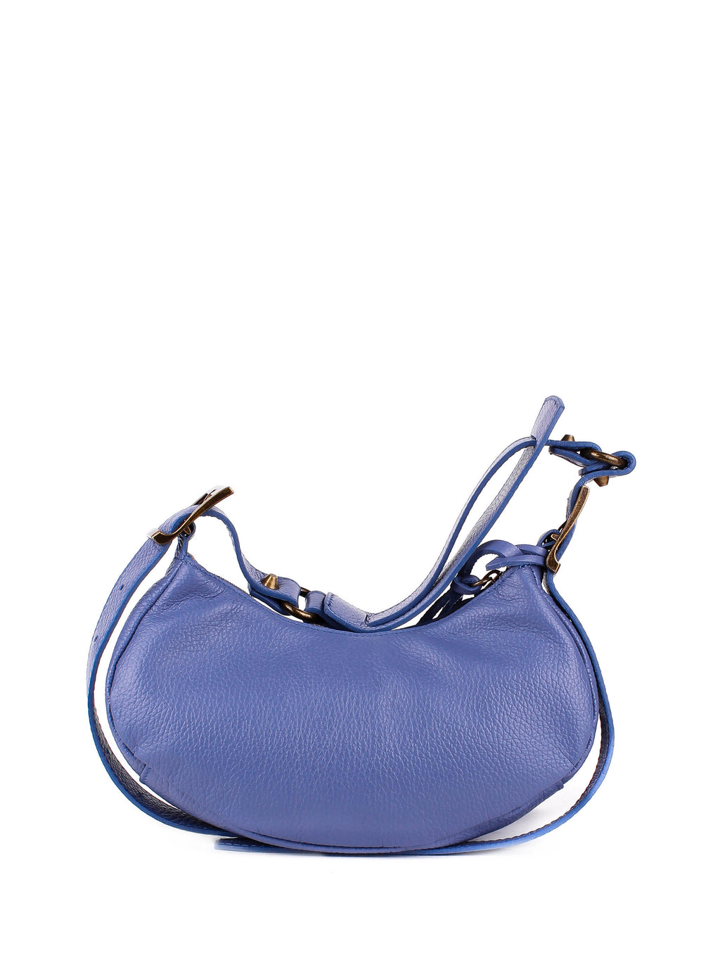 Bolso de hombro de piel italiana Azul 5122-07-32