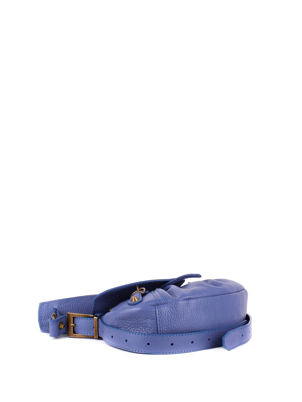 Bolso de hombro de piel italiana Azul 5122-07-32