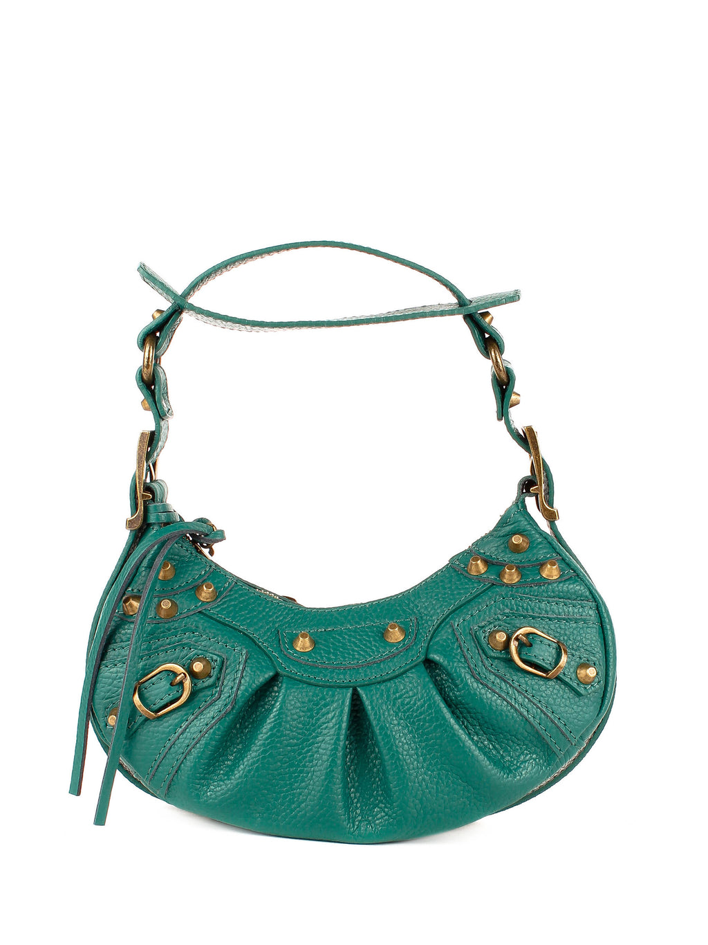 Bolso de hombro de piel italiana Verde 5122-64-32
