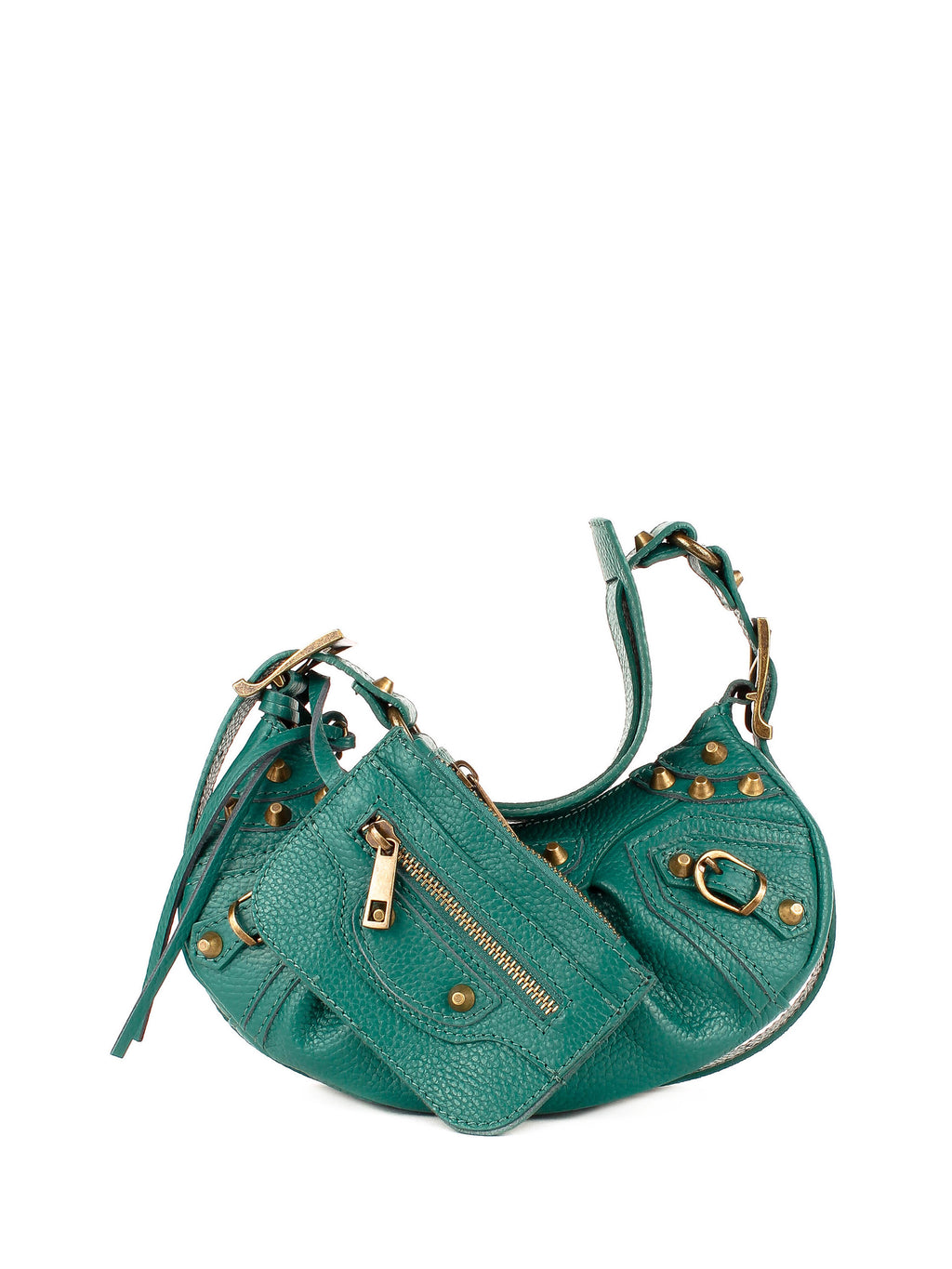 Bolso de hombro de piel italiana Verde 5122-64-32