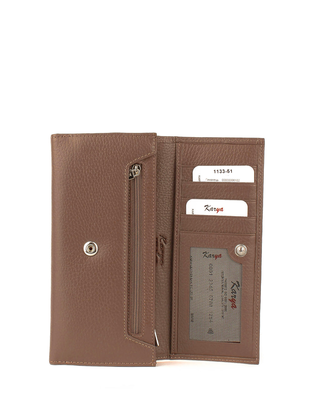 Cartera de piel italiana Gris 1133-51