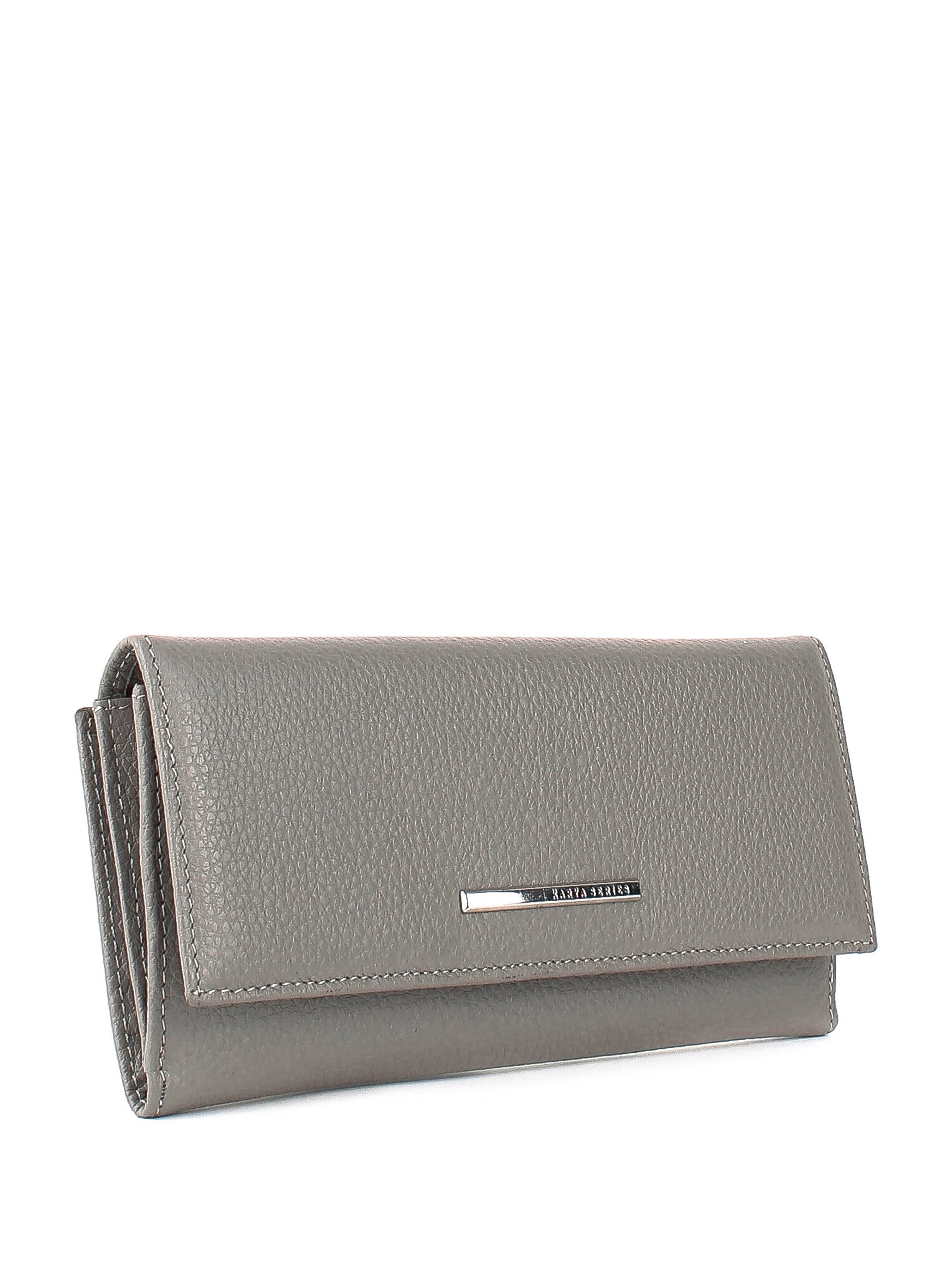 Cartera de piel italiana Gris 1133-098