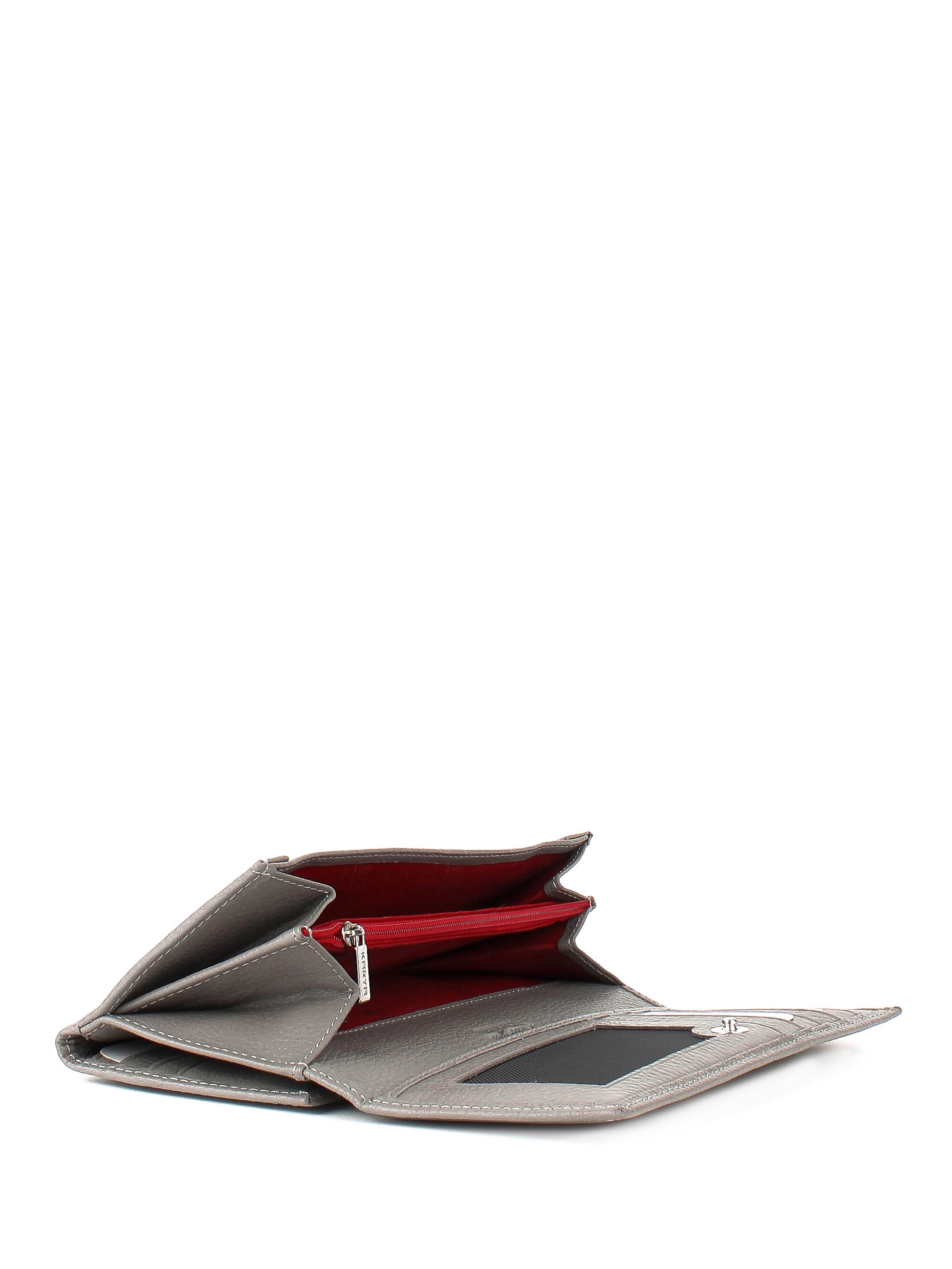 Cartera de piel italiana Gris 1133-098