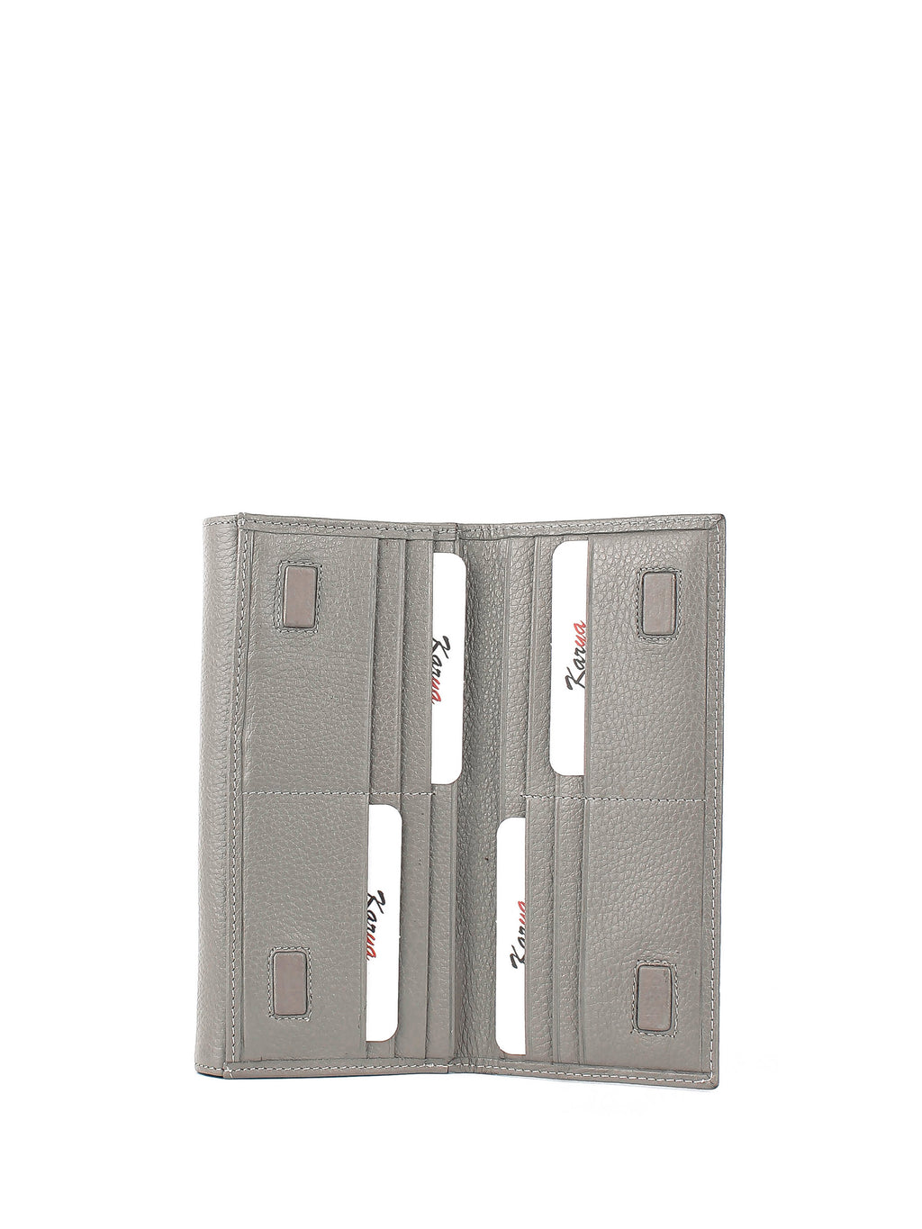 Cartera de piel italiana Gris 1133-098