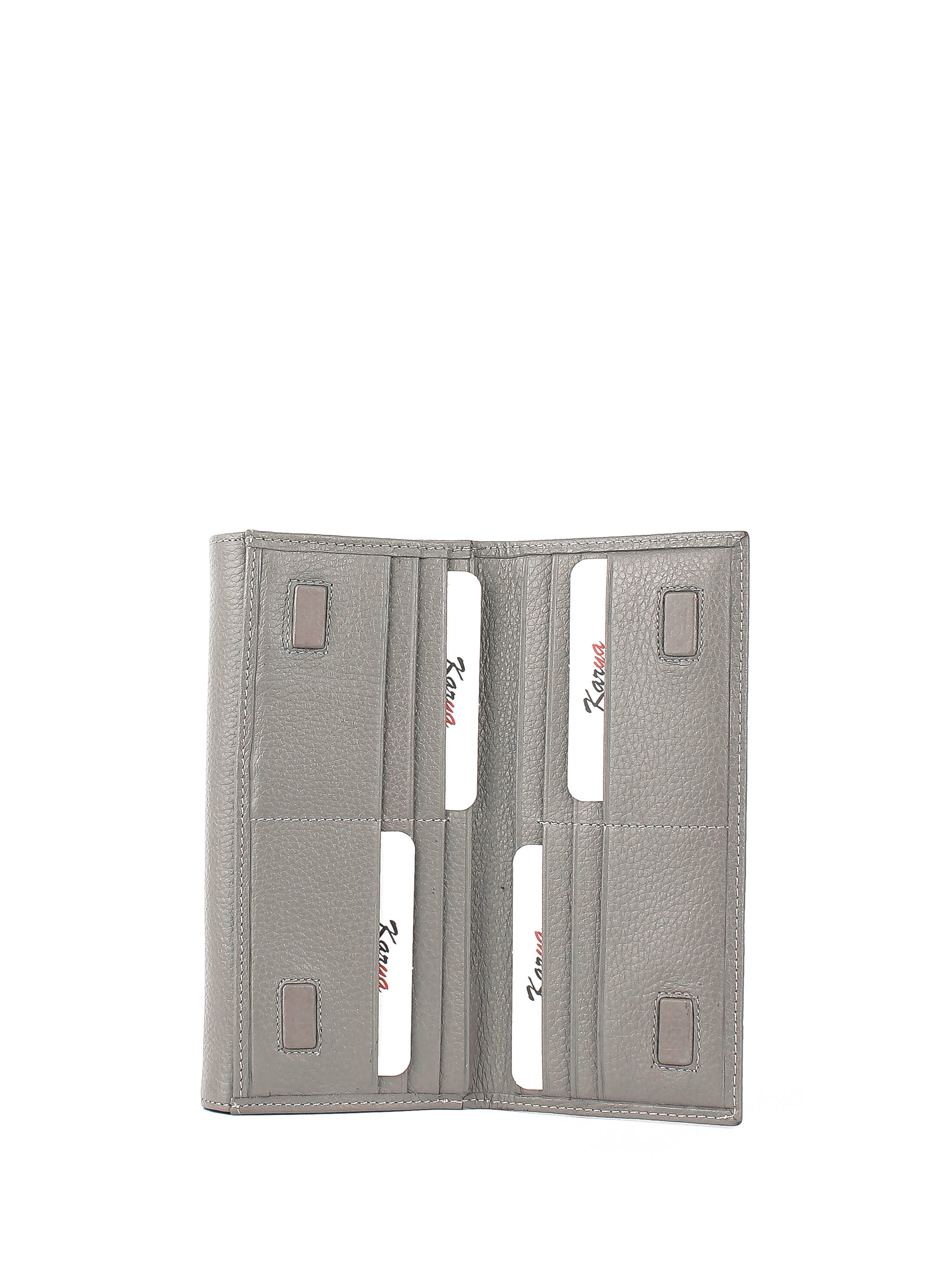 Cartera de piel italiana Gris 1133-098