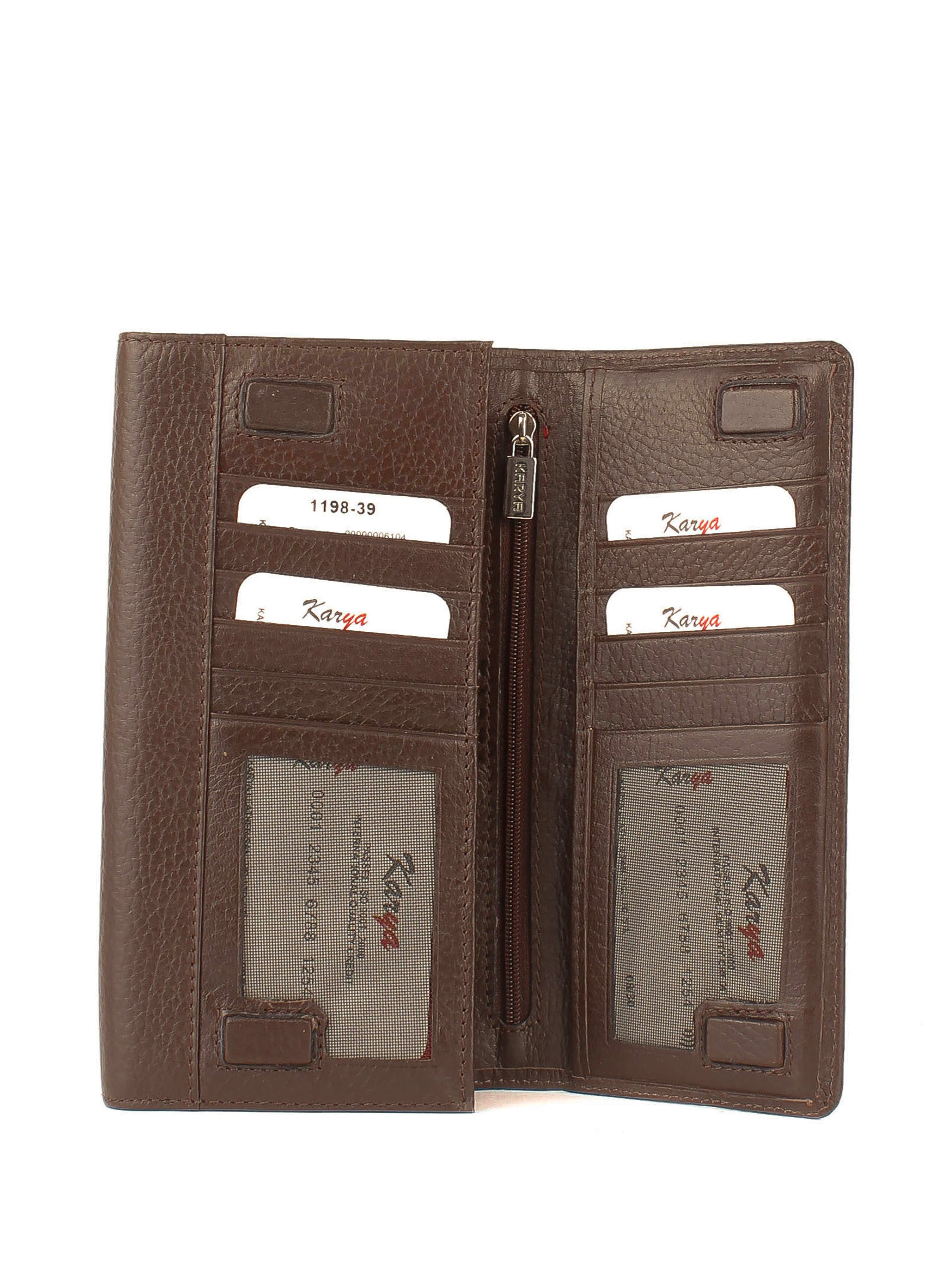 Cartera de piel italiana Marrón 1198-39