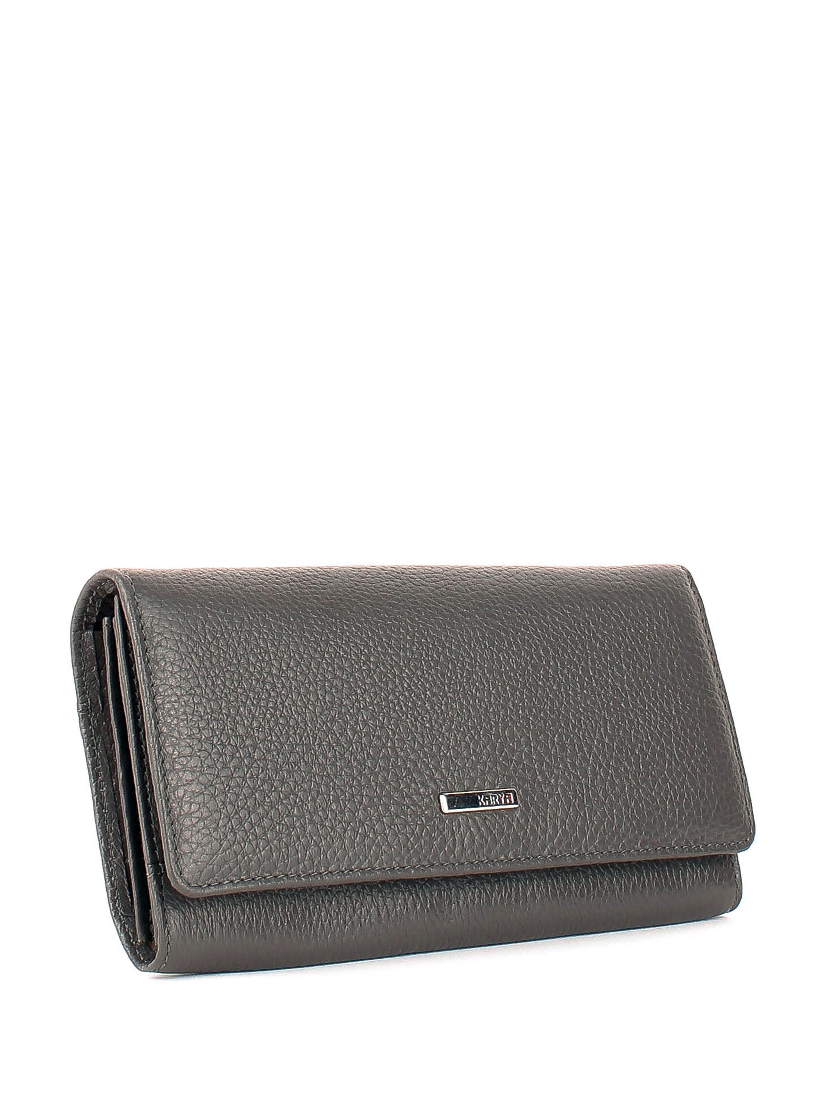 Cartera de piel italiana Gris 1198-081