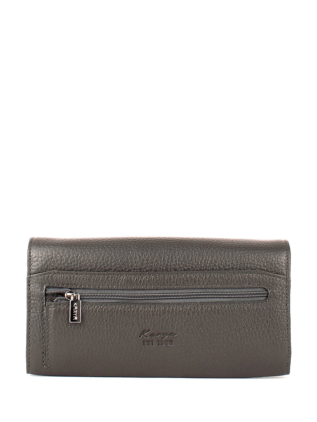 Cartera de piel italiana Gris 1198-081