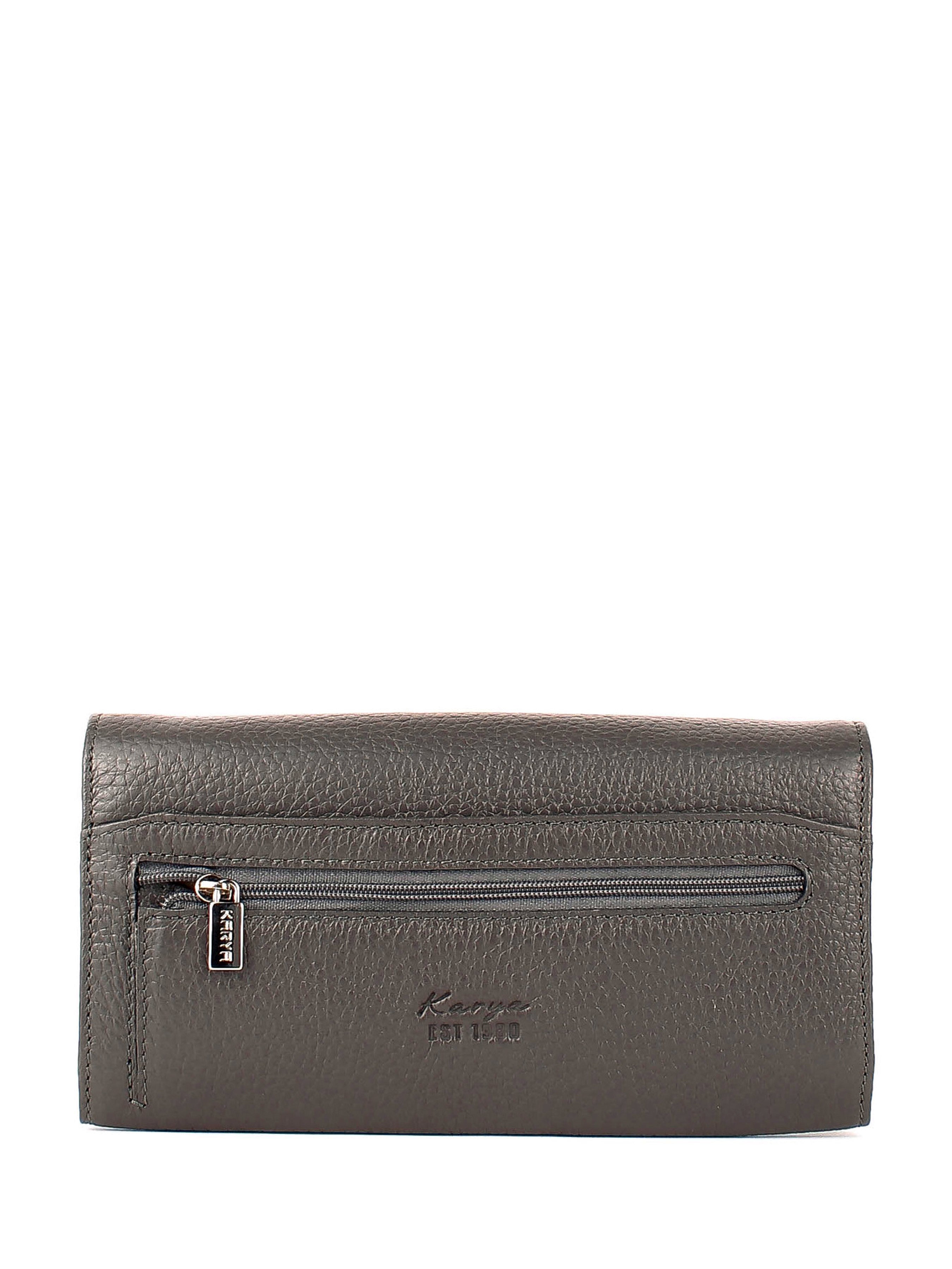 Cartera de piel italiana Gris 1198-081