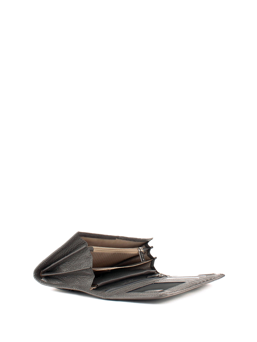 Cartera de piel italiana Gris 1198-081