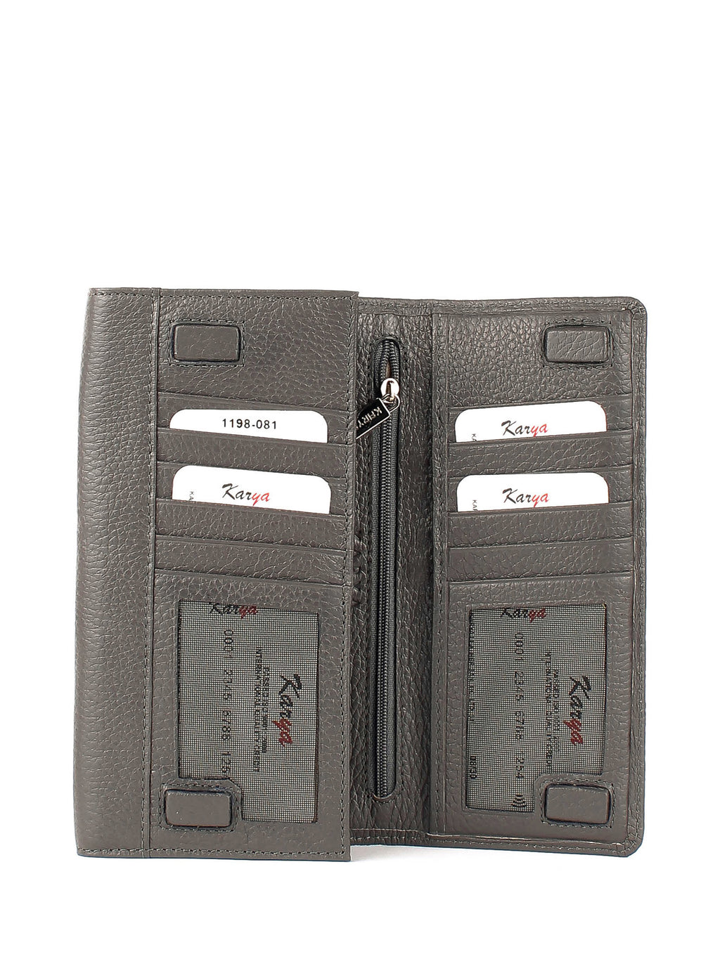 Cartera de piel italiana Gris 1198-081