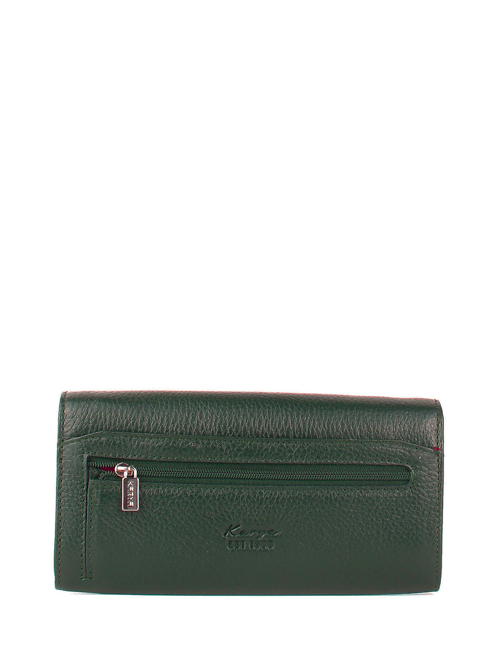 Cartera de piel italiana Verde 1198-030