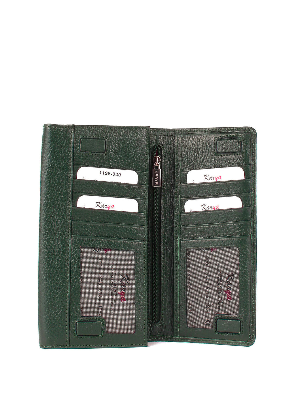 Cartera de piel italiana Verde 1198-030