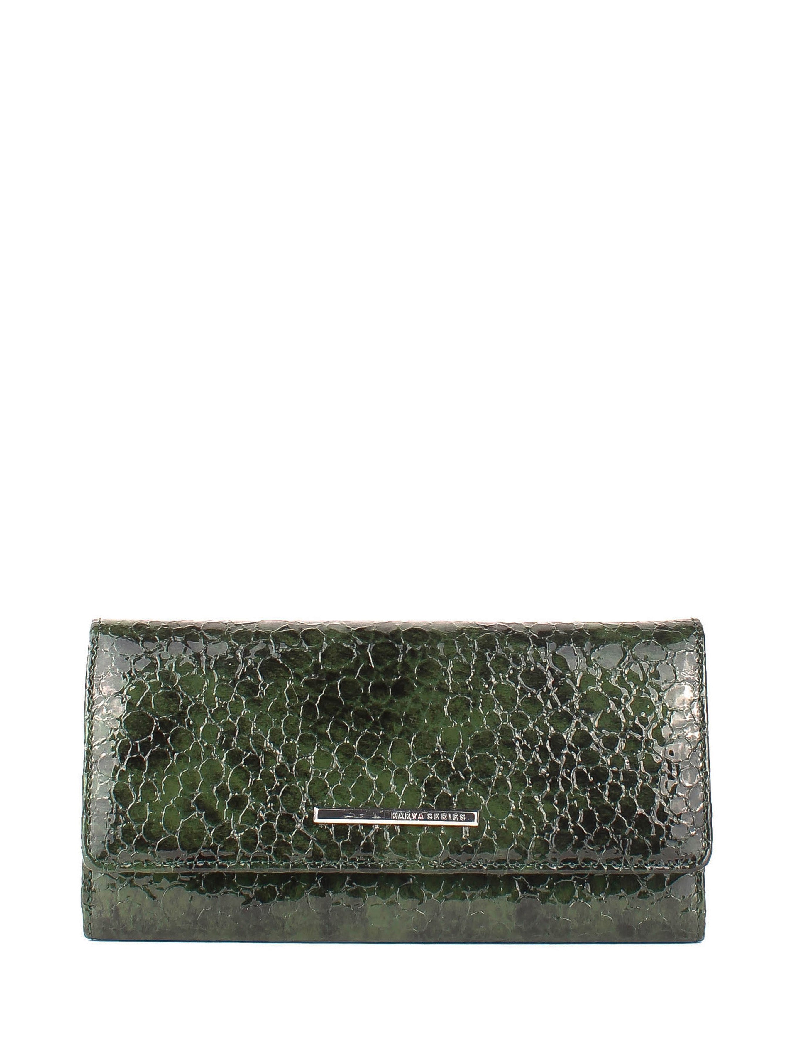 Cartera de piel italiana Verde 1195-568