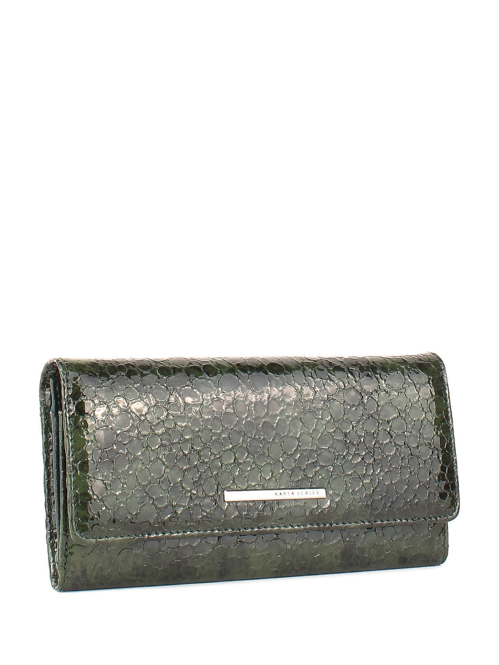 Cartera de piel italiana Verde 1195-568
