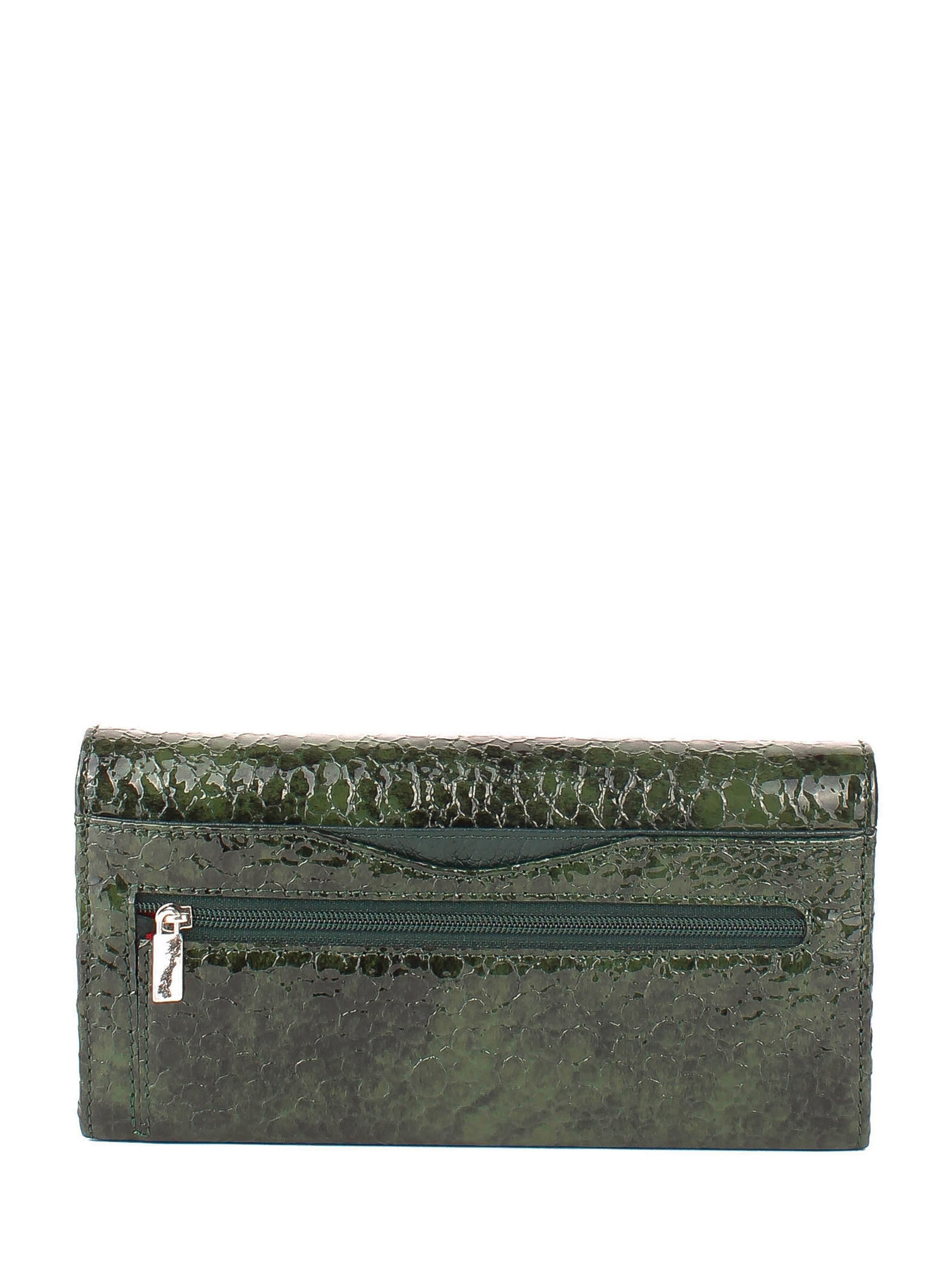 Cartera de piel italiana Verde 1195-568