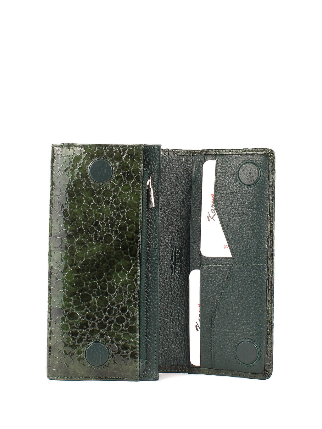 Cartera de piel italiana Verde 1195-568
