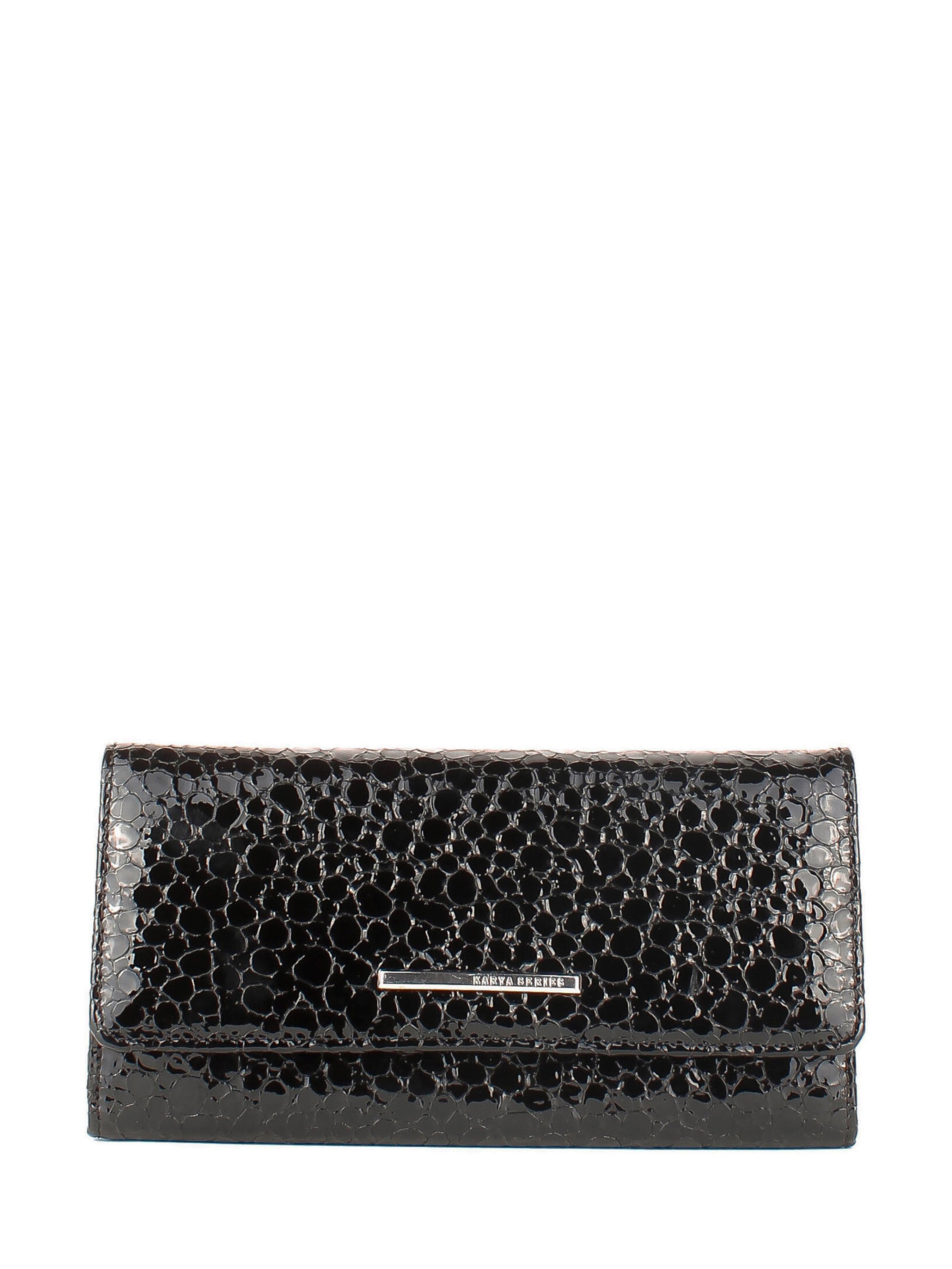 Cartera de piel italiana Negro 1195-558