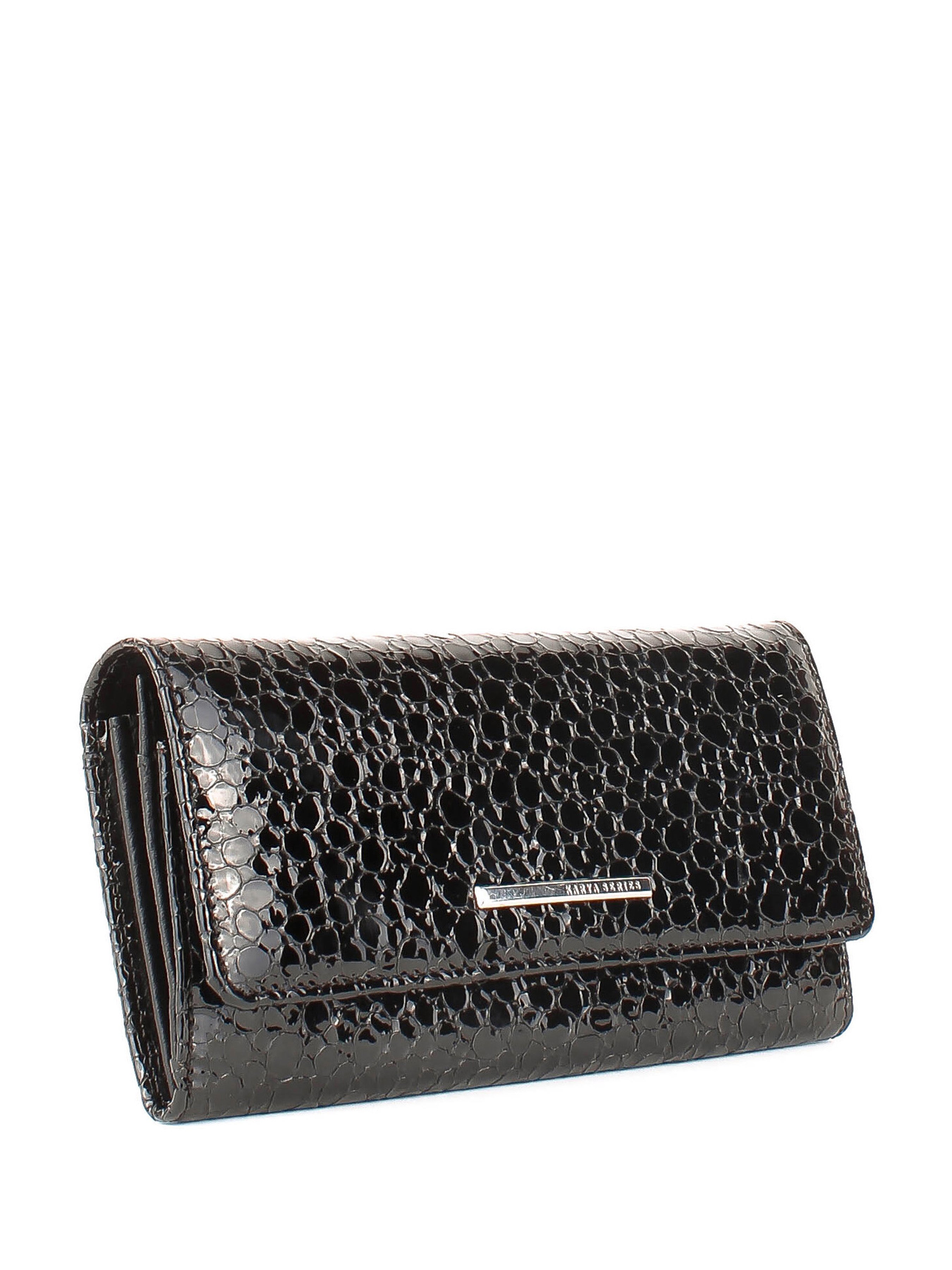 Cartera de piel italiana Negro 1195-558