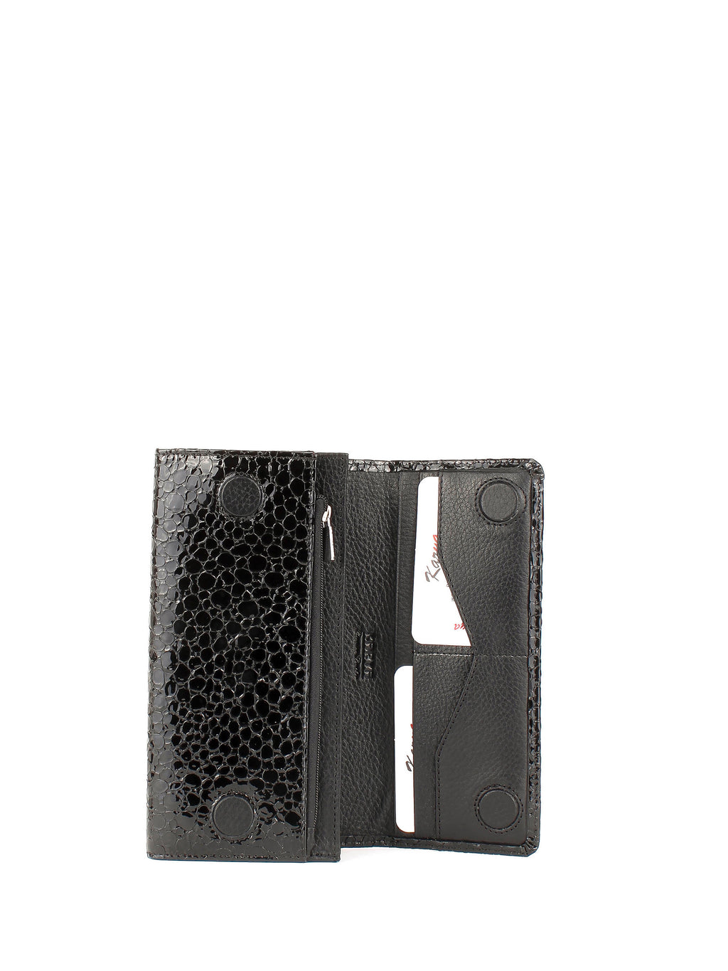 Cartera de piel italiana Negro 1195-558