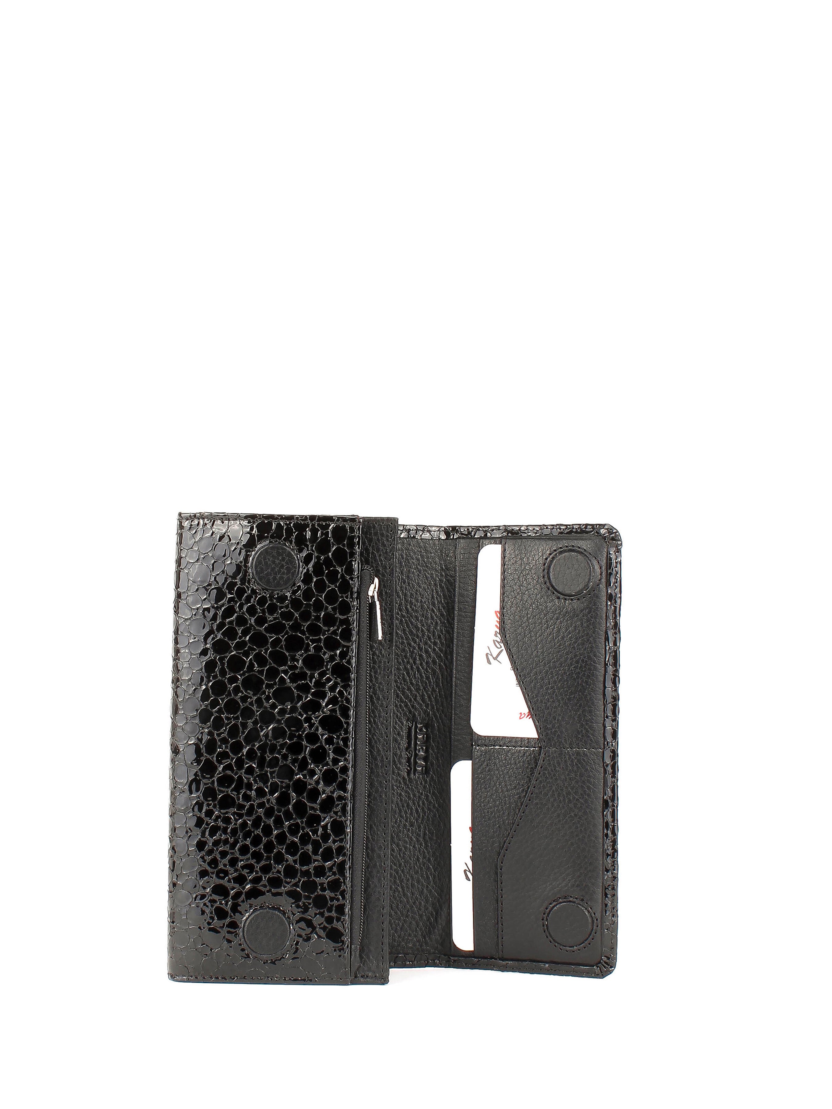 Cartera de piel italiana Negro 1195-558