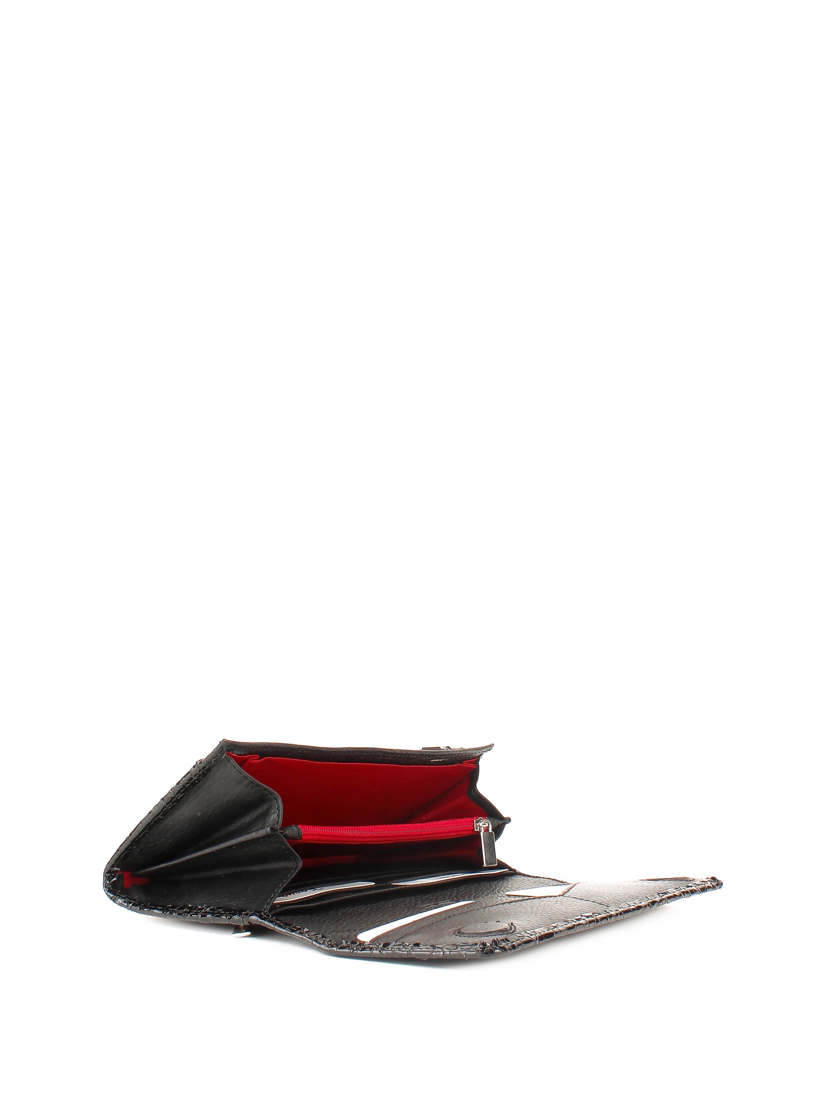 Cartera de piel italiana Negro 1195-558