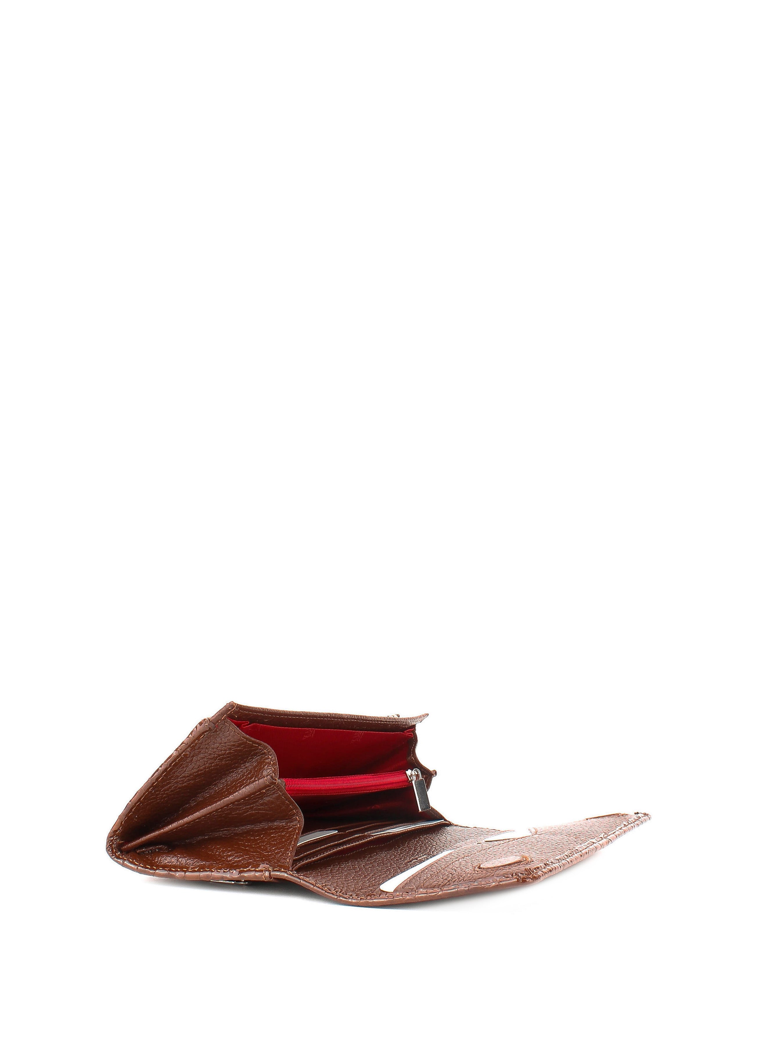 Cartera de piel italiana Marrón 1195-557