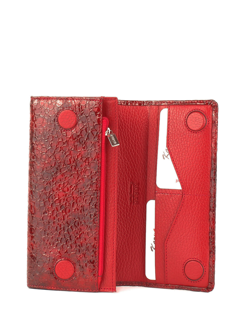 Cartera de piel italiana Rojo 1195-569