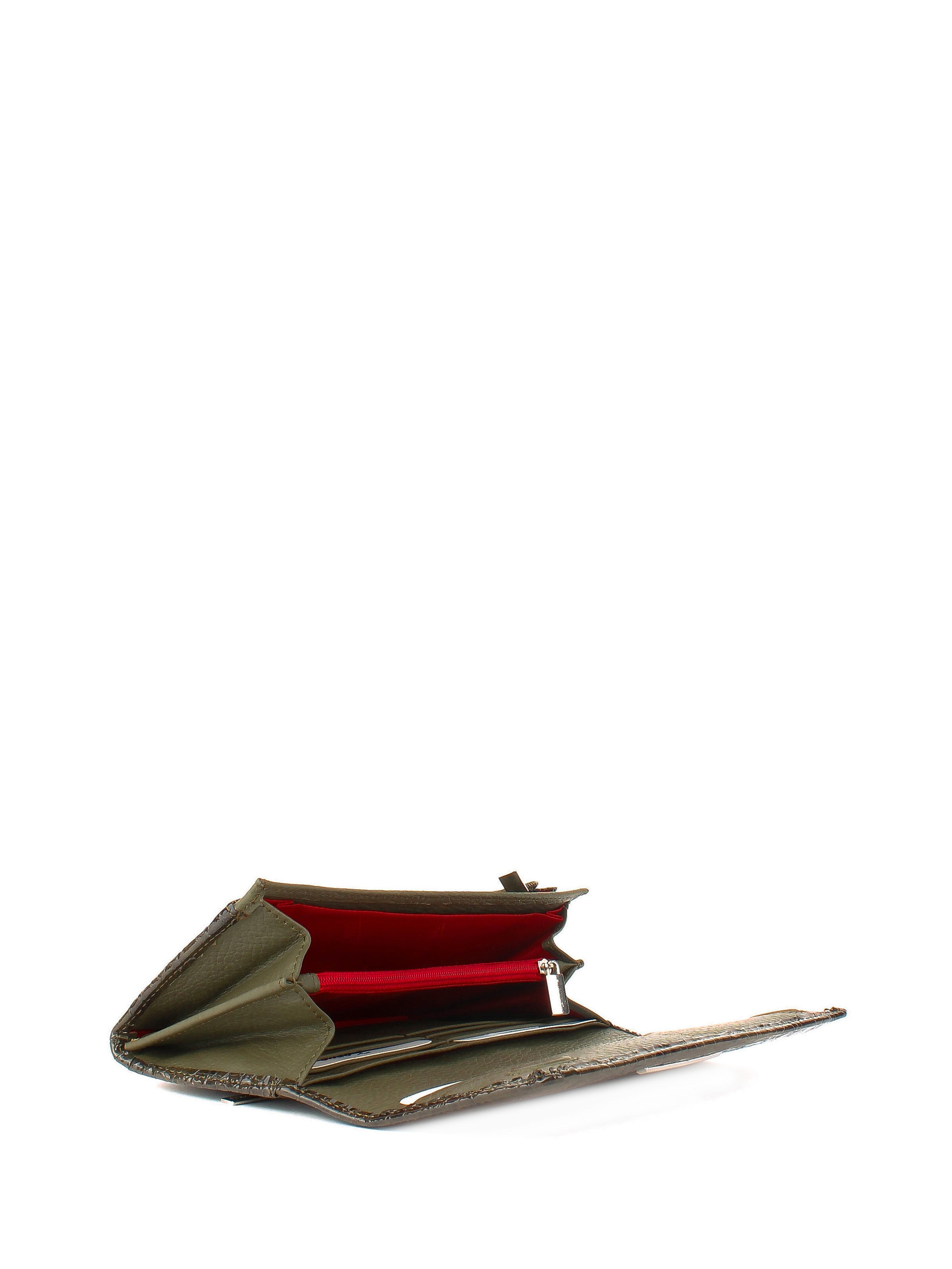 Cartera de piel italiana Verde 1195-604