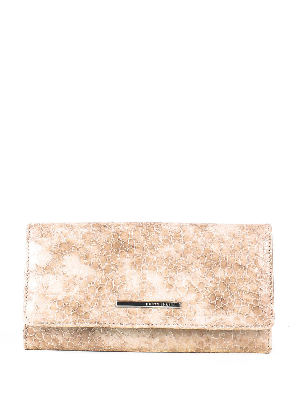 Cartera de piel italiana Beige 1195-571