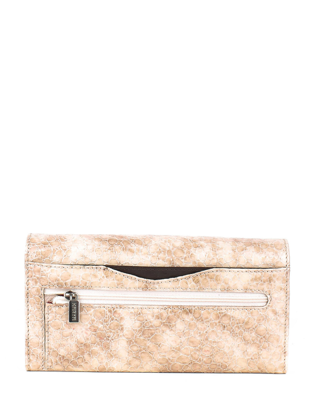 Cartera de piel italiana Beige 1195-571