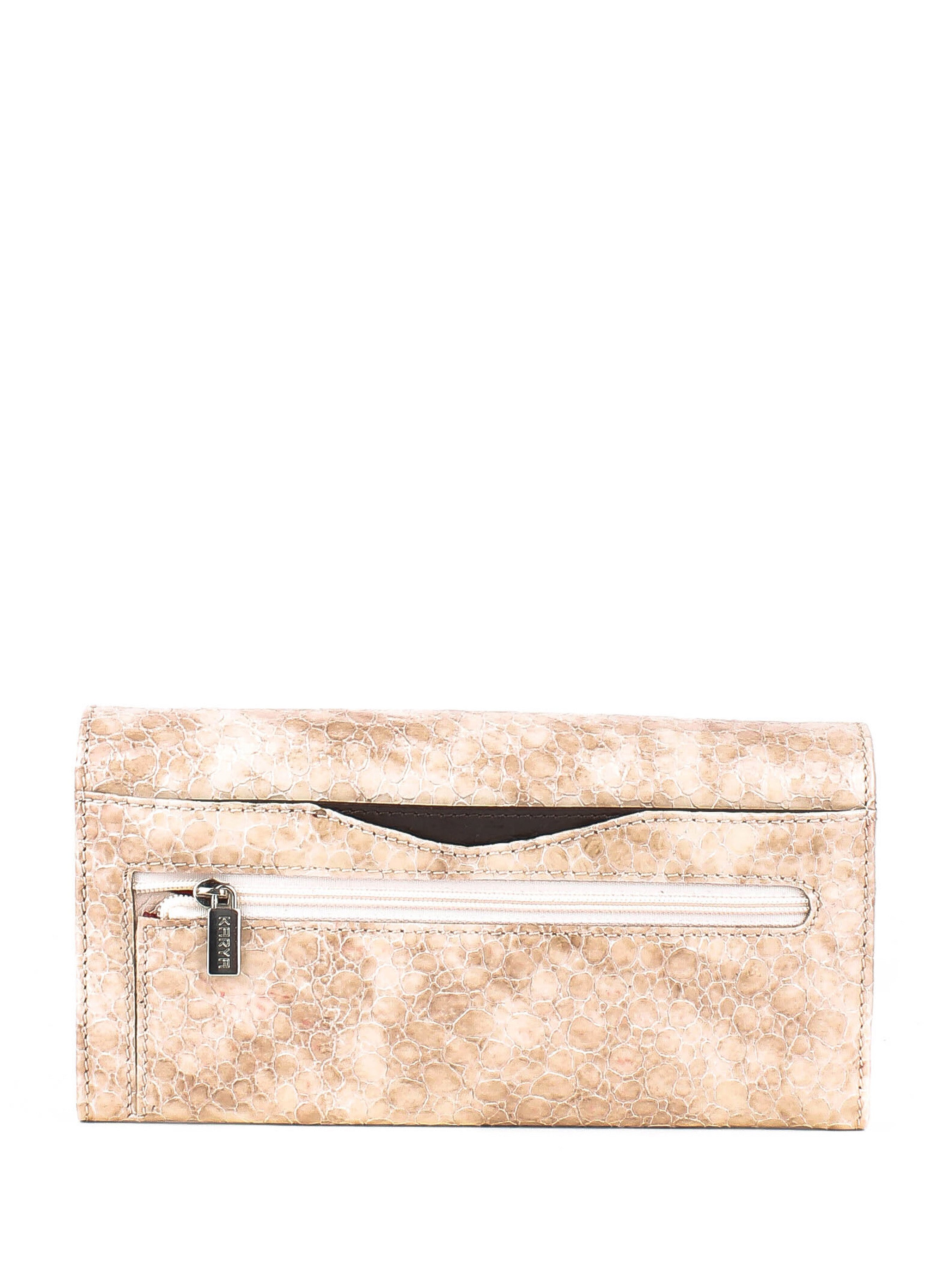 Cartera de piel italiana Beige 1195-571