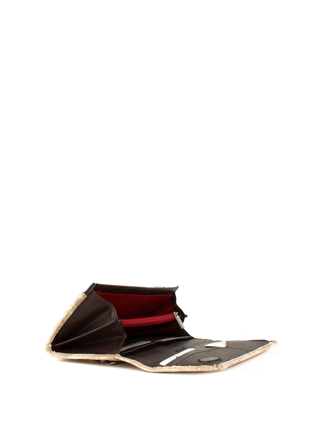 Cartera de piel italiana Beige 1195-571