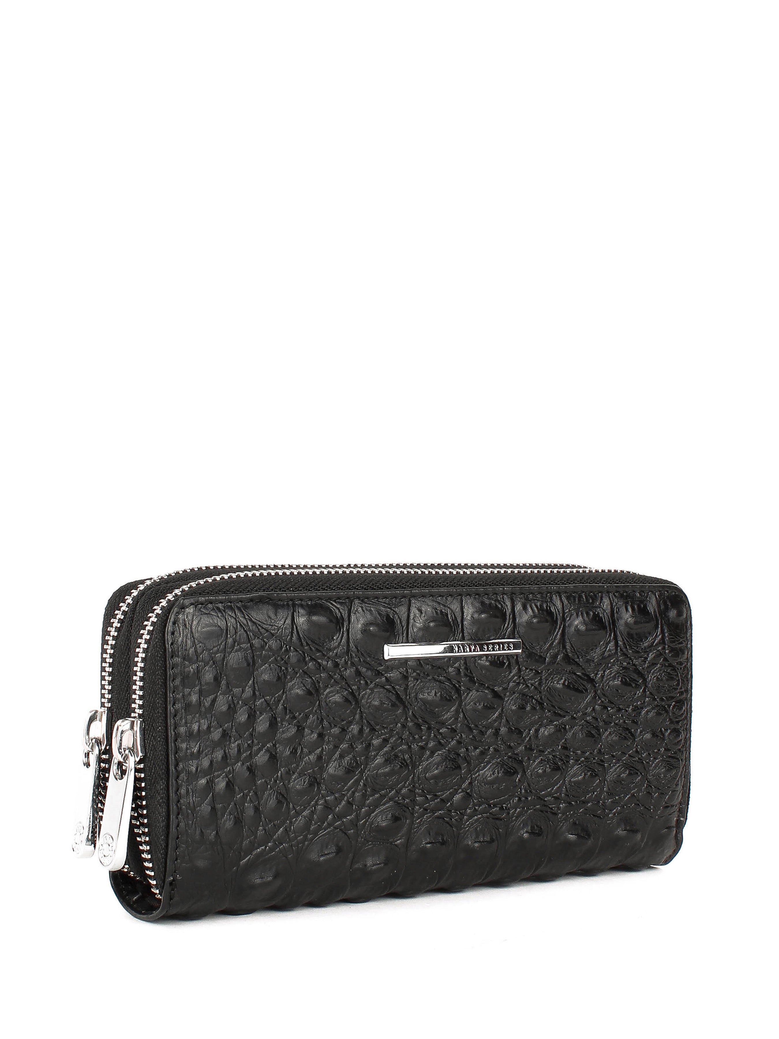 Cartera de piel italiana Negro 1134-522