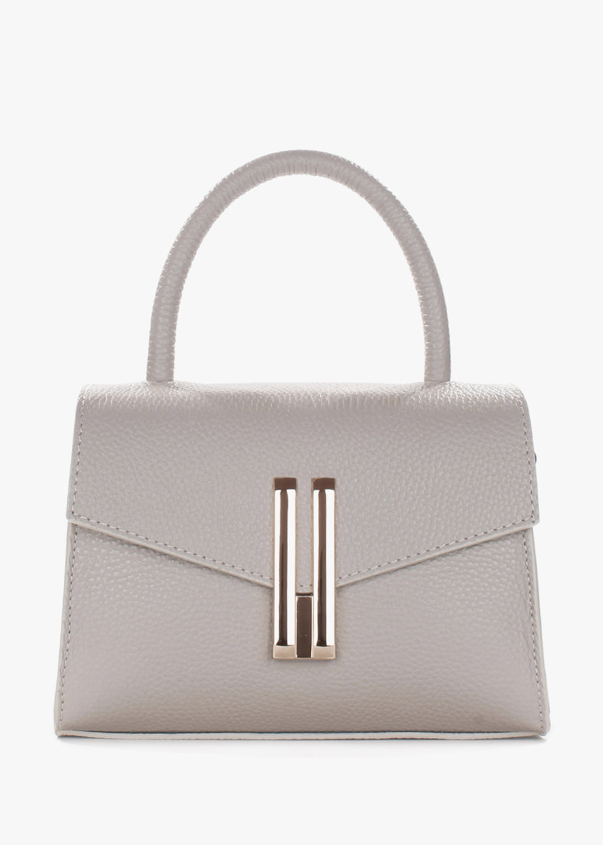 Bolso de mano de piel italiana Beige 9025-11-32