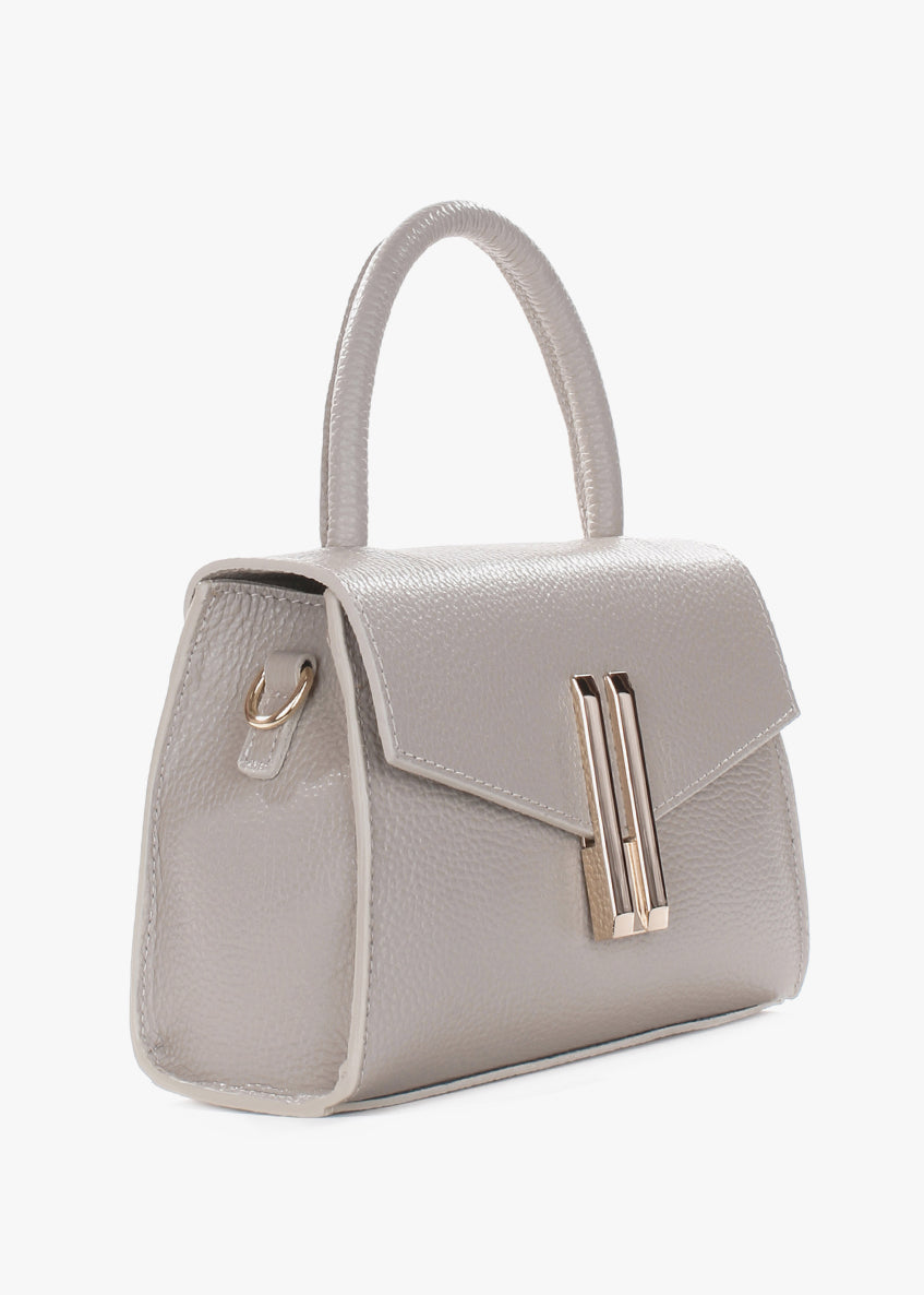 Bolso de mano de piel italiana Beige 9025-11-32