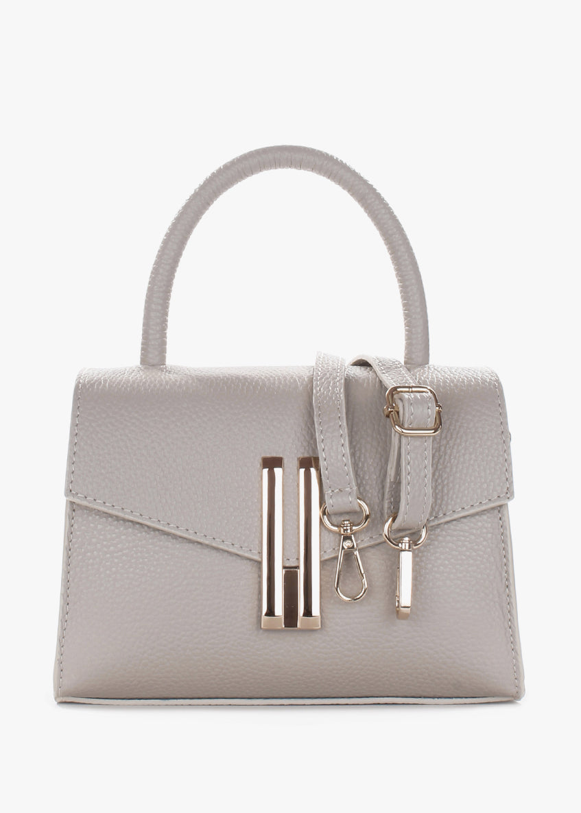 Bolso de mano de piel italiana Beige 9025-11-32