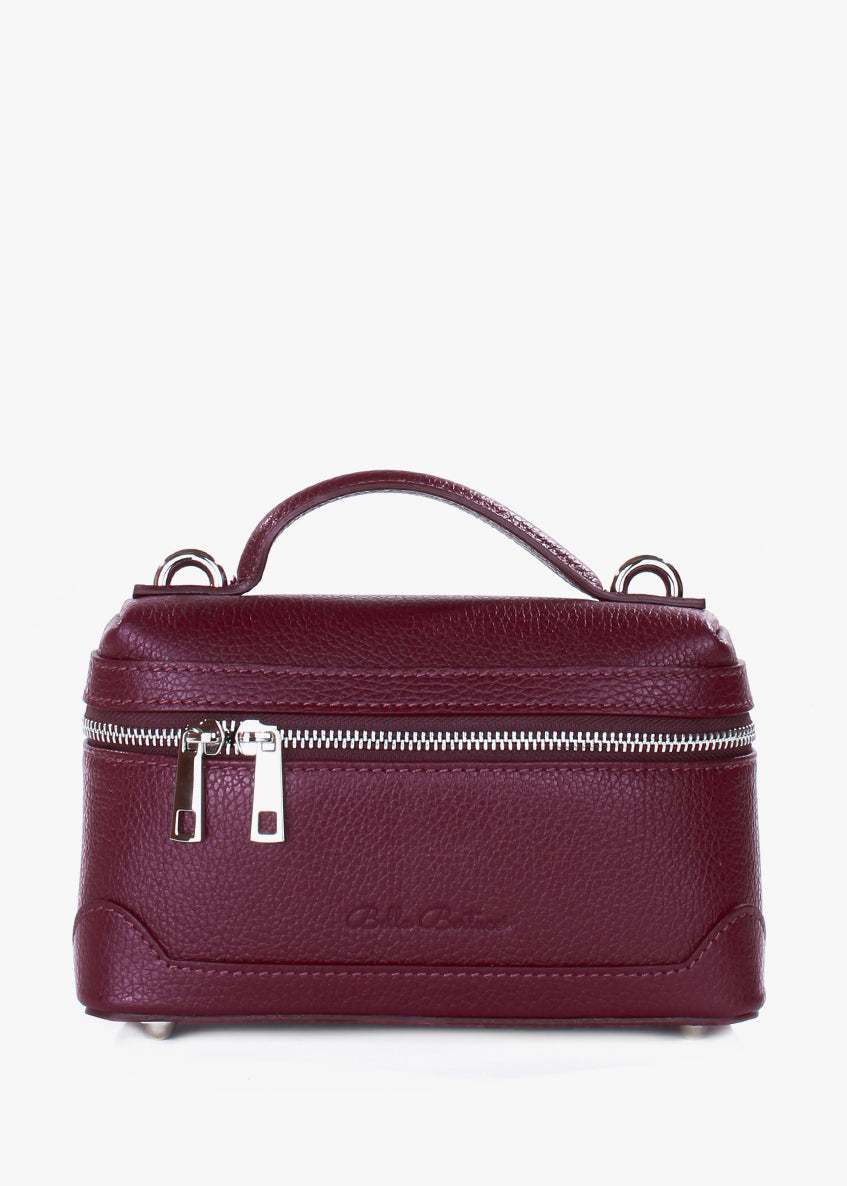 Bandolera de piel italiana Borgoña 6344-103-32