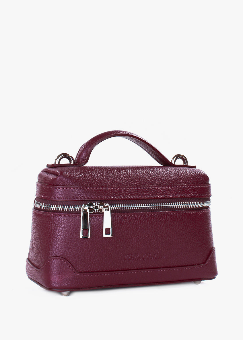 Bandolera de piel italiana Borgoña 6344-103-32