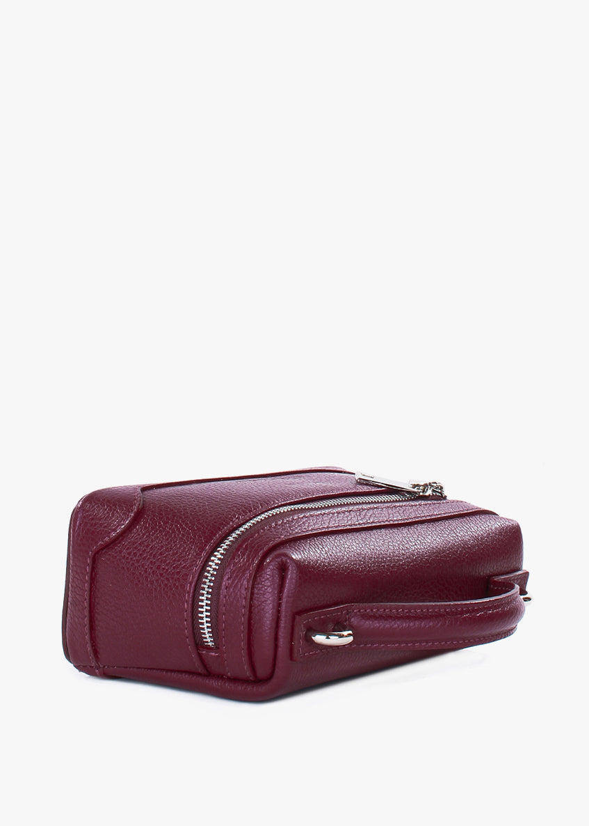 Bandolera de piel italiana Borgoña 6344-103-32